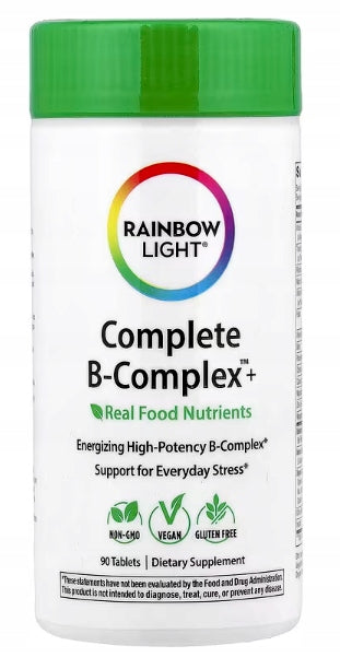 B-Complex Active with Magnesium, Aminokw, Wit C - 90 vege tabs Rainbow Light