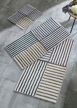 B.P.C BATHROOM RUG WITH STRIPED PATTERN 50/45 Length 50 cm