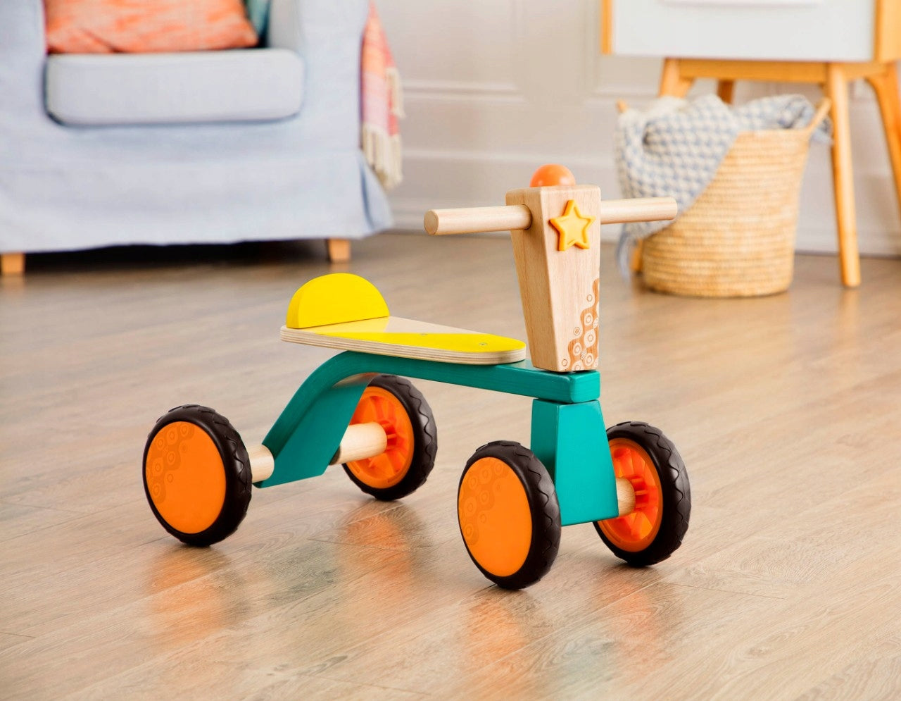 B.Toys Wooden rider Smooth Rider +18mc Color blue orange yellow