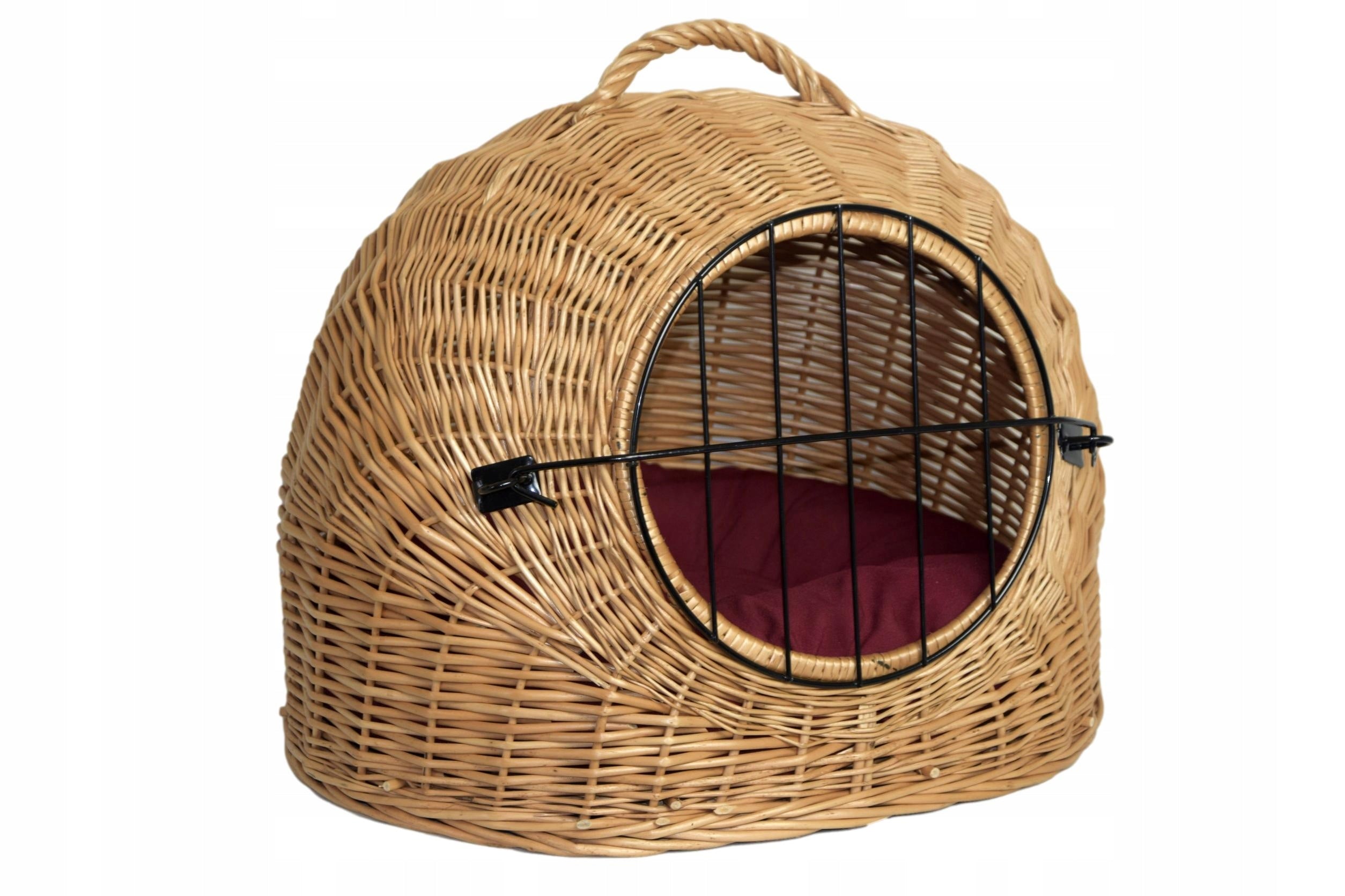 B. large transporter wicker basket for cat playpen cushion burgundy