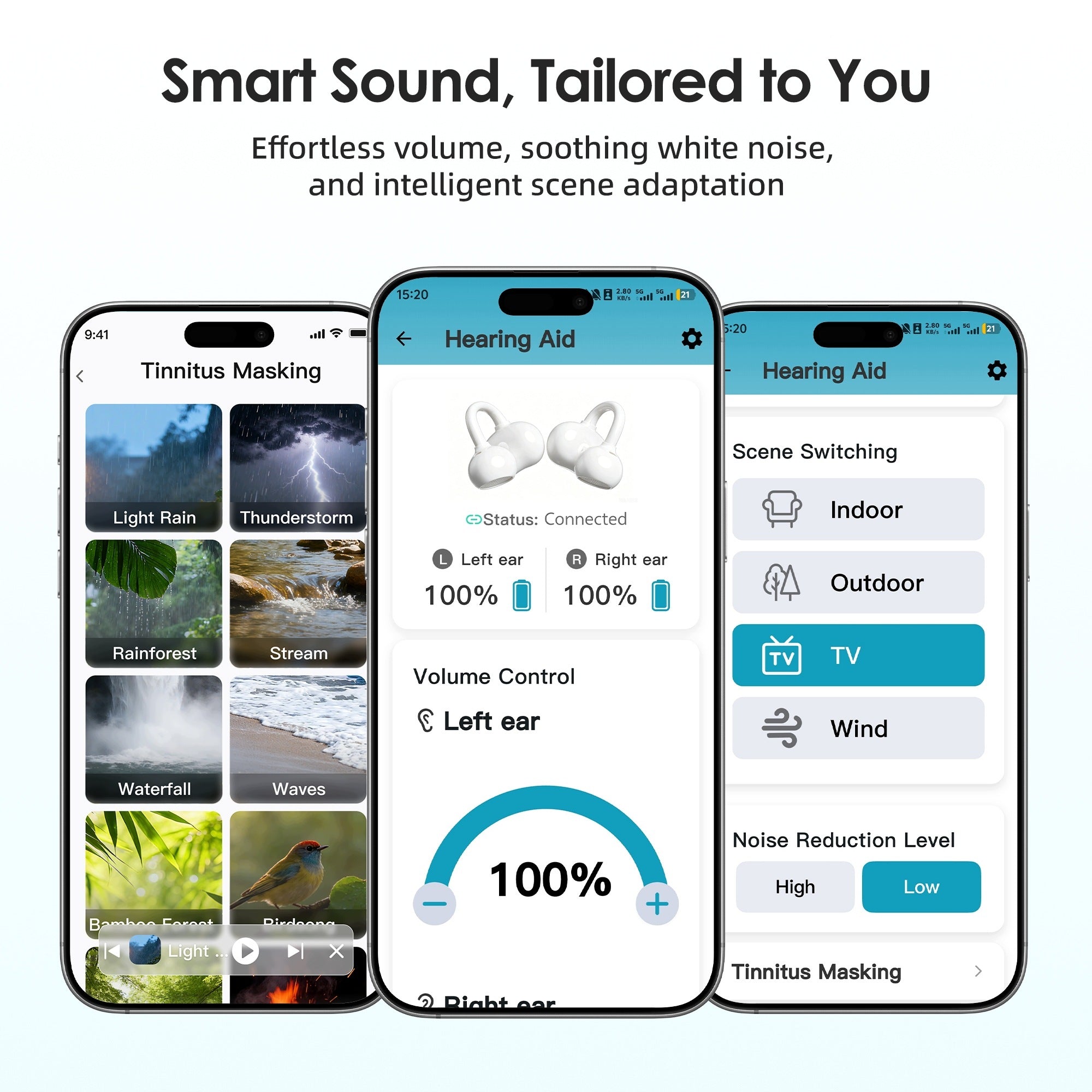 B02 Open-Fit Rechargeable Hearing Aid with Smart APP & Bluetooth Calling Medical device no