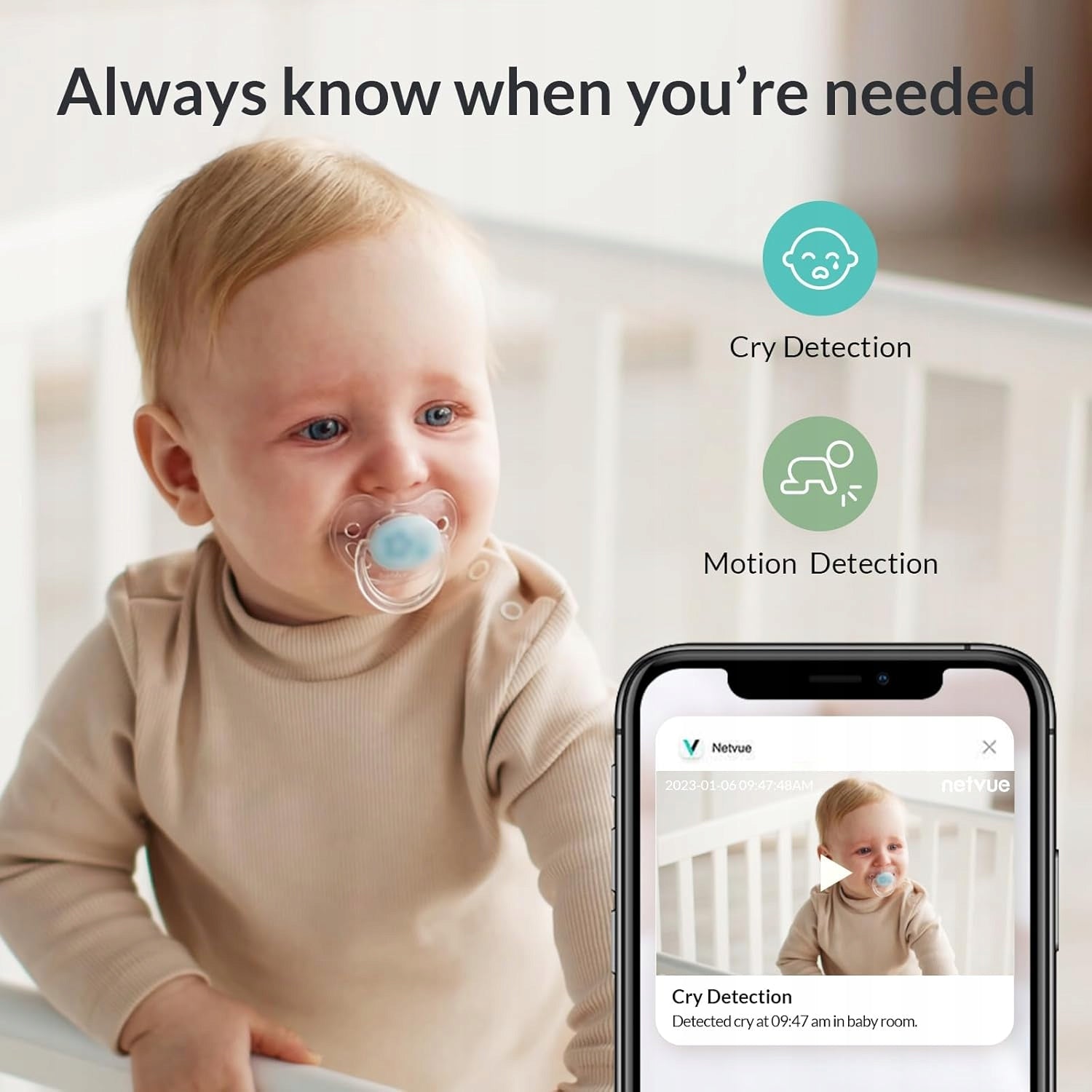 B345 NETVUE Baby Monitor (5-inch, blue) Brand no brand