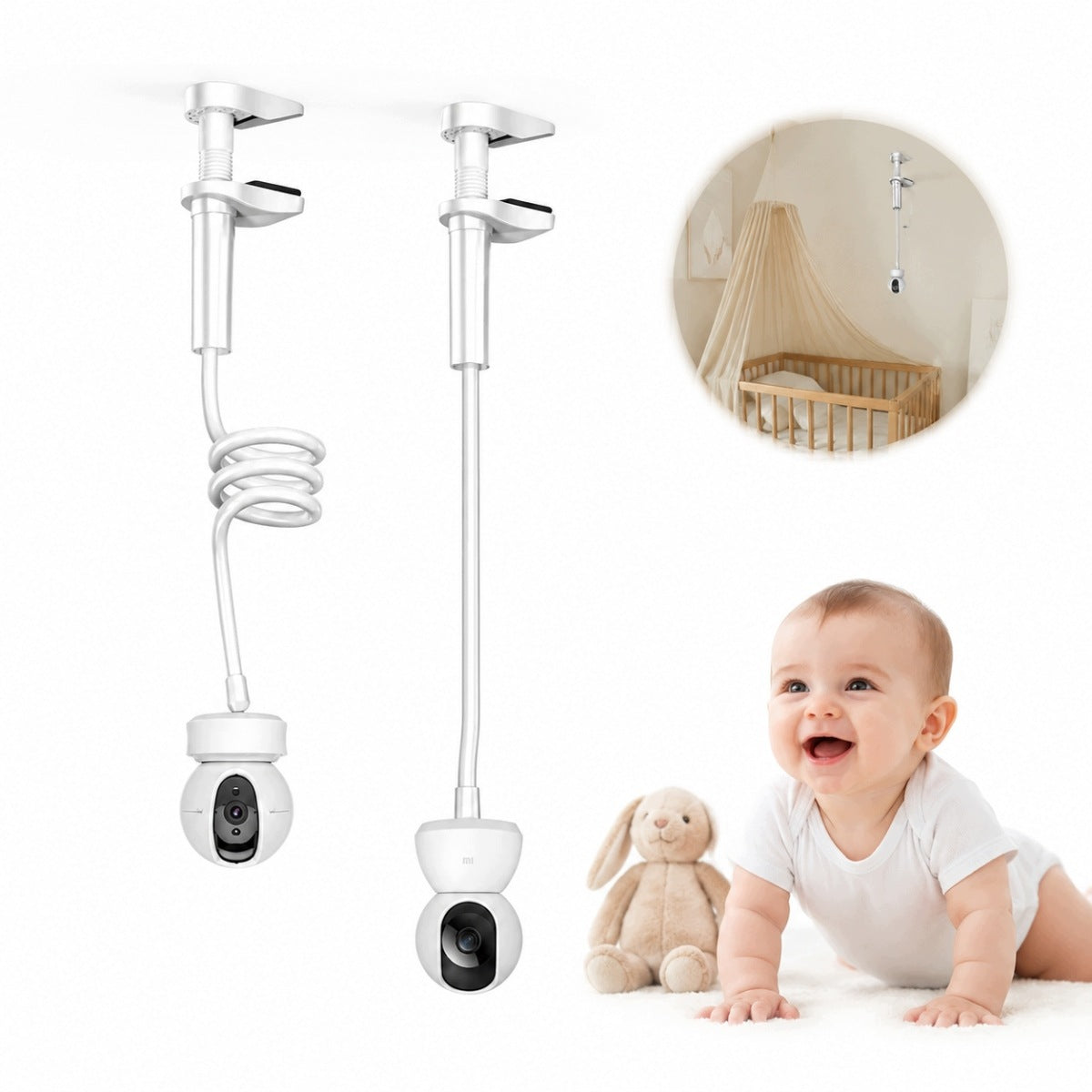 BABY CAMERA HOLDER FLEXIBLE ADJUSTABLE ROTATING COT 2026