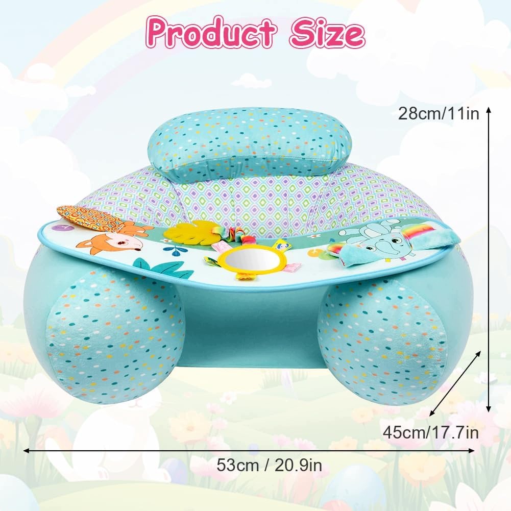 BABY CHAIR INFLATABLE PORTABLE BLUE INTERACTIVE TRAY Color blue