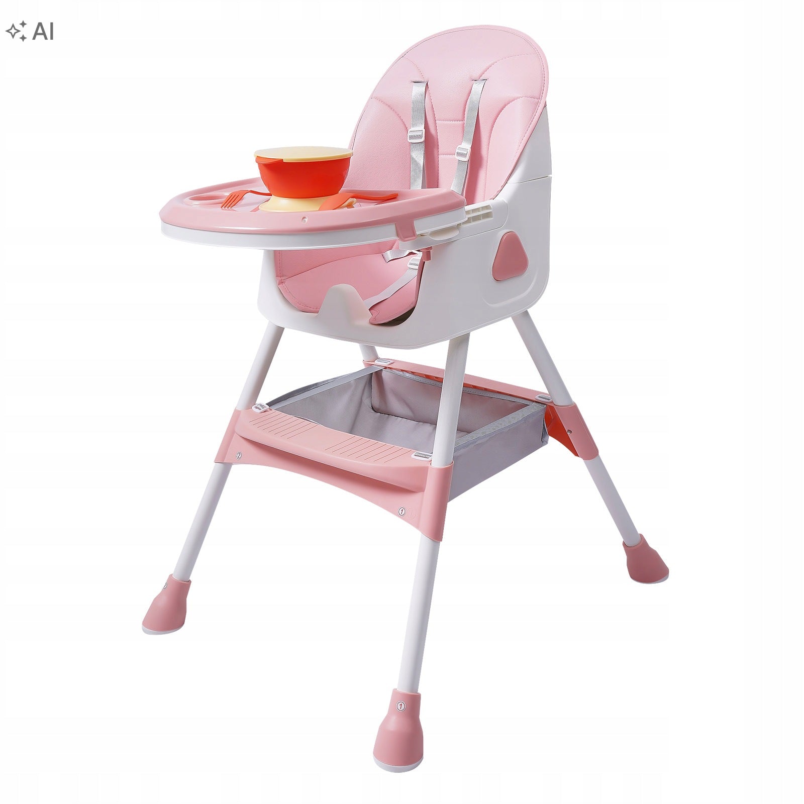 BABY HIGH CHAIR, 2-IN-1 HIGH CHAIR FOR BABIES AND TODDLERS WITH FOOTREST