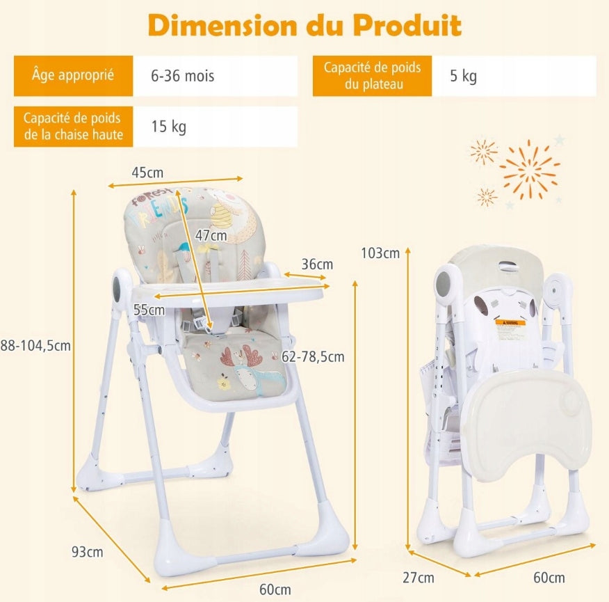 BABY HIGHCHAIR FOLDING WITH TRAY FOOTREST AND 4IN1 BACKREST Manufacturer code 784op7