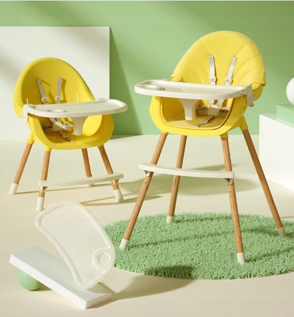 BABY HIGHCHAIR SEAT ADJUSTABLE TRAY YELLOW 3in1 Color shades of yellow and gold