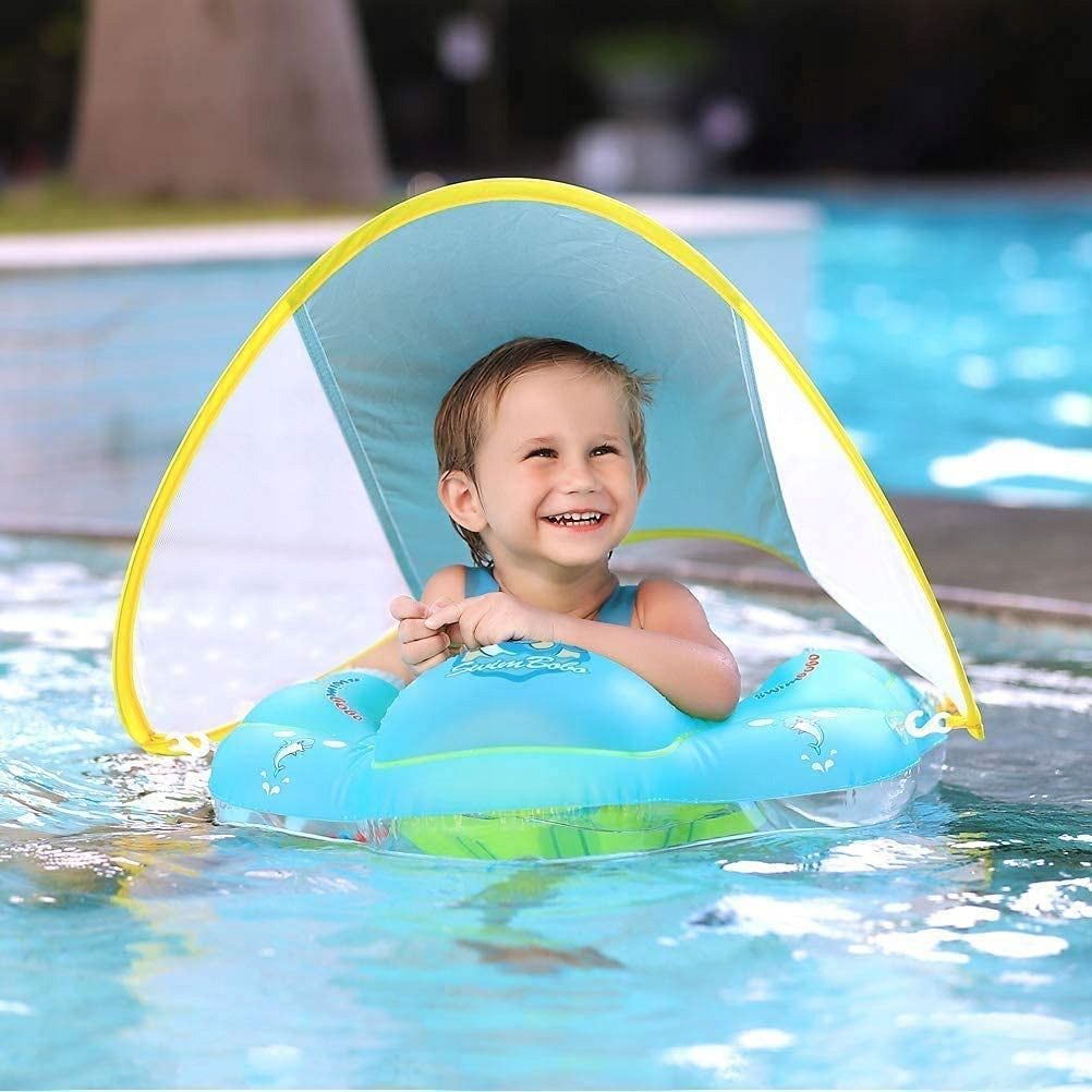 BABY INFLATABLE SWIMMING WHEEL WITH SUN VISOR Brand Swimbobo