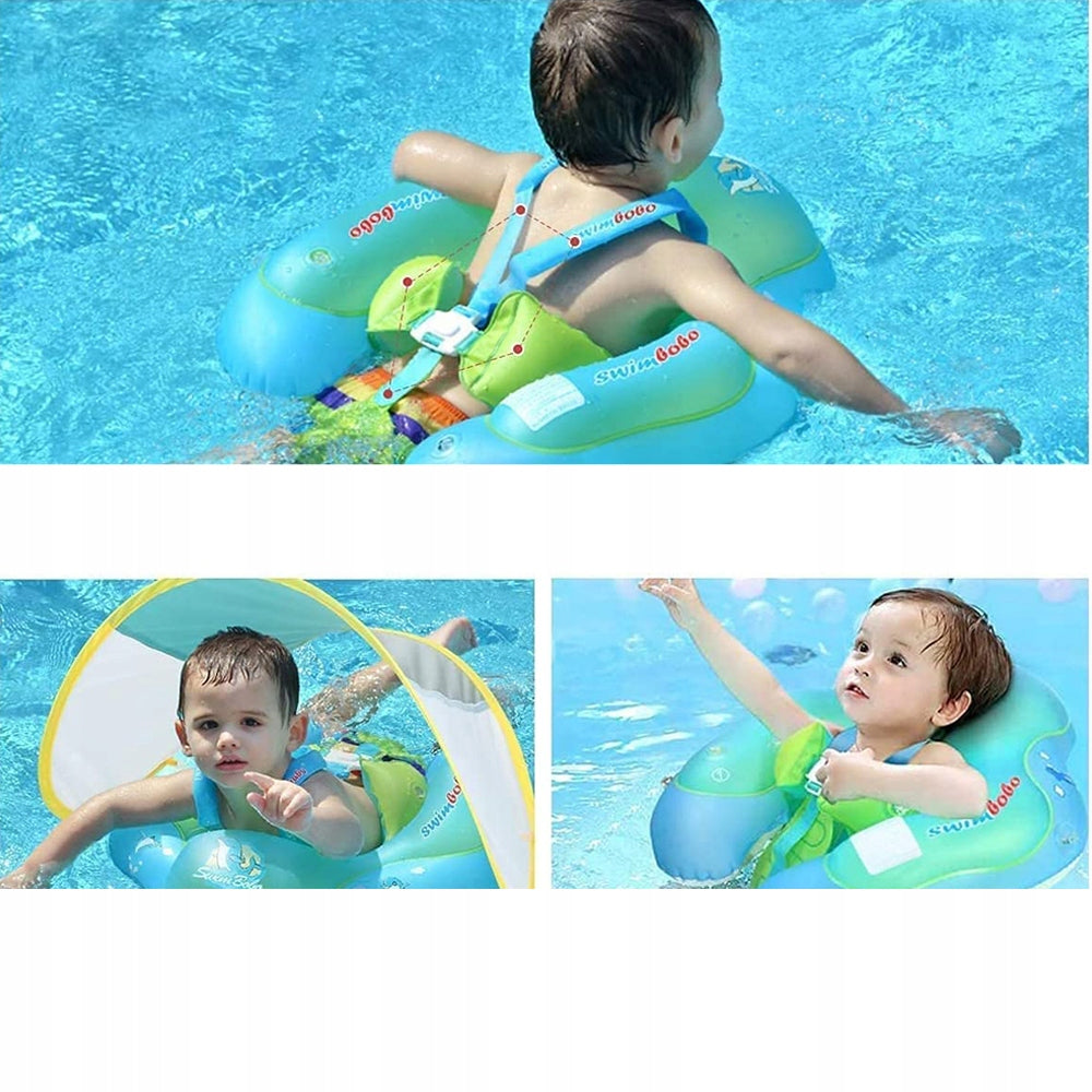 BABY INFLATABLE SWIMMING WHEEL WITH SUN VISOR Length 57 cm