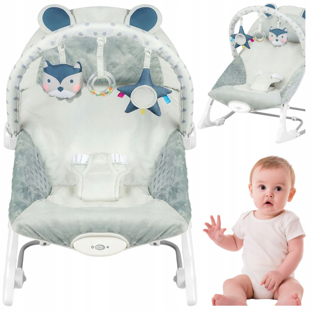 BABY LOUNGER CRADLE WITH VIBRATION ROCKER 2in1 ROCKER TOYS