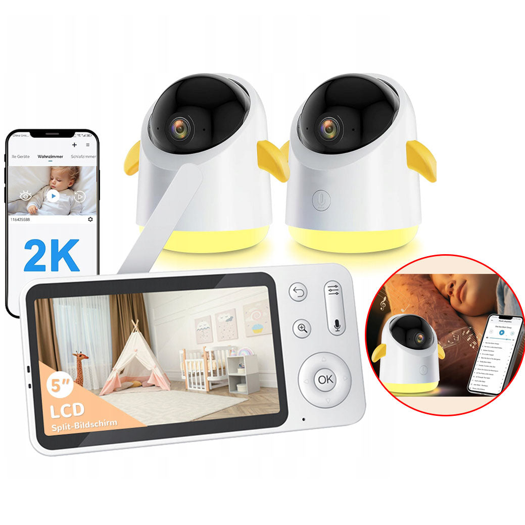 BABY MONITOR 2 CAMERA WIFI ROTATING 4.3" LCD LIVE NIGHT MODE
