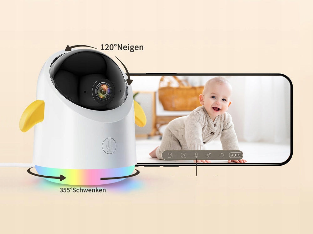 BABY MONITOR 2 WIFI CAMERA 2K ROTATING 5" LCD ZOOM MONITORING Medical device no