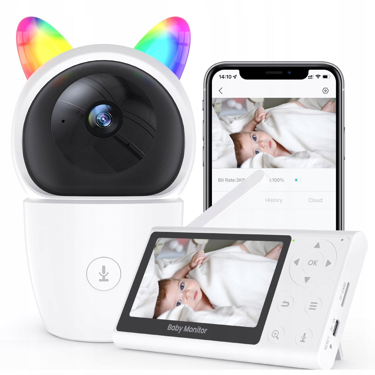 BABY MONITOR CZEVIEW BM2 PRO CAMERA WITH NIGHT VISION MONITOR SET