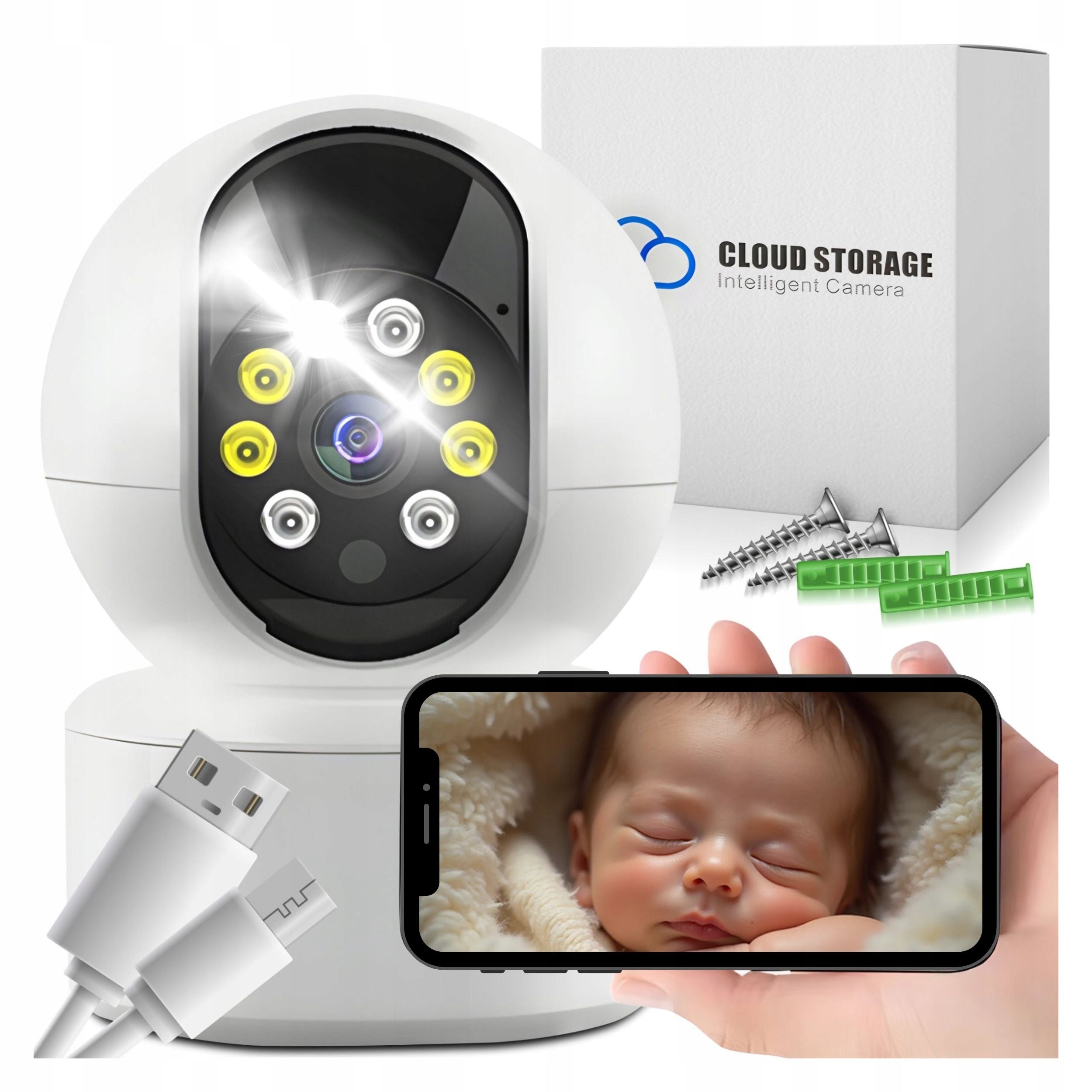 BABY MONITOR ELECTRIC HOME CAMERA WIFI ROTATING 100m RANGE NIGHT MODE 1920