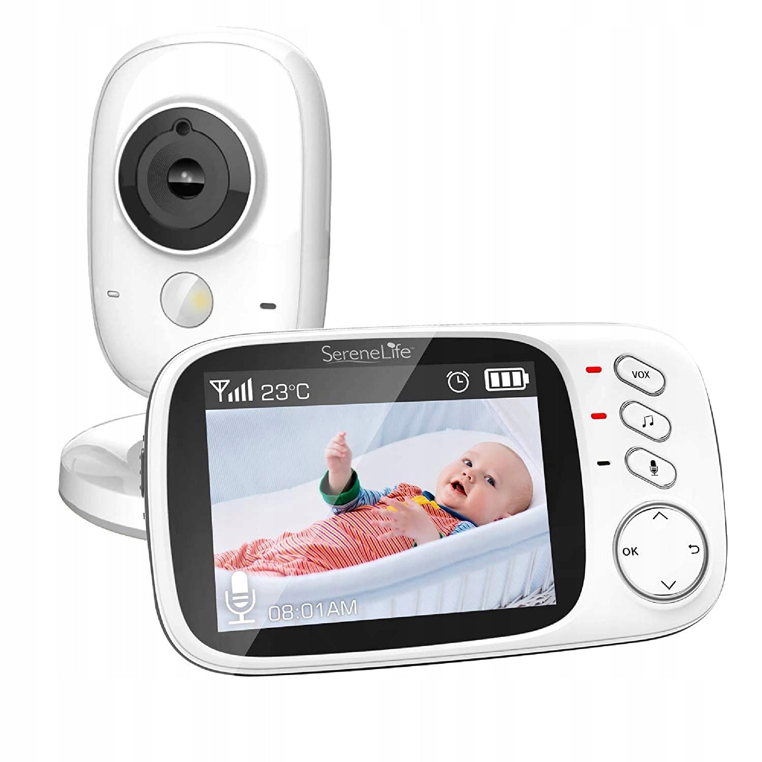 BABY MONITOR ELECTRONIC CAMERA LULLABIES LIVE NIGHT MODE VOX 3.2'' LCD 1000mAh