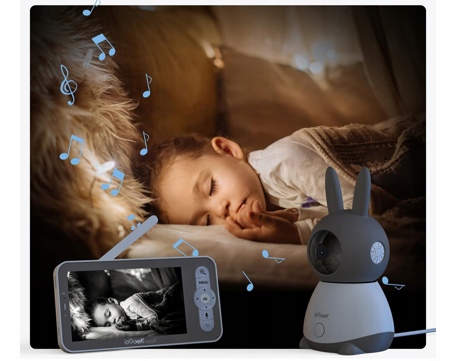 BABY MONITOR ELECTRONIC CAMERA MONITOR 2K WIFI 5'' LCD & 64GB ROTARY MOUNT Brand Boifun