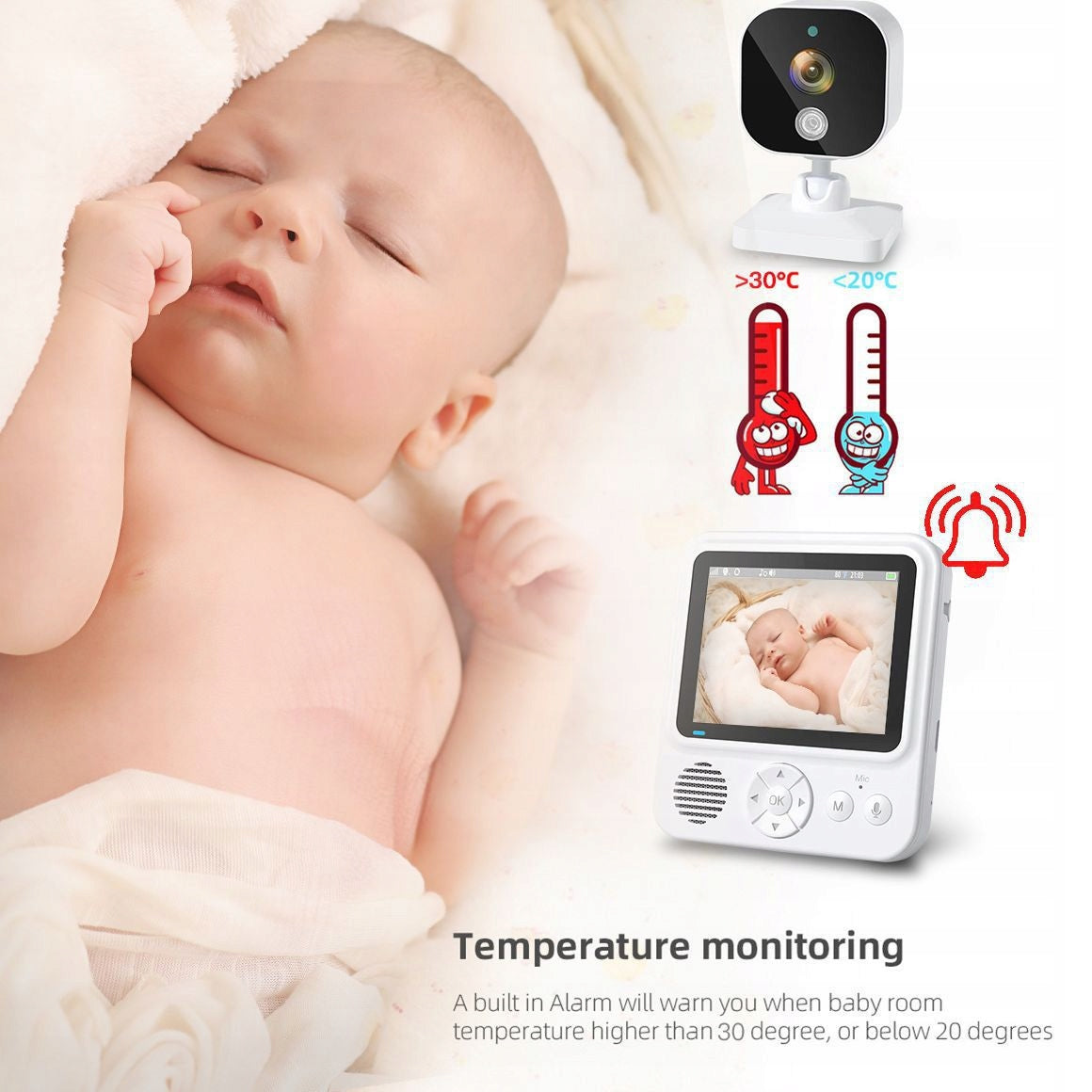 BABY MONITOR ELECTRONIC LIVE CAMERA LCD NIGHT MODE VOX 3.2'' LCD 750mAh Manufacturer code EX9092