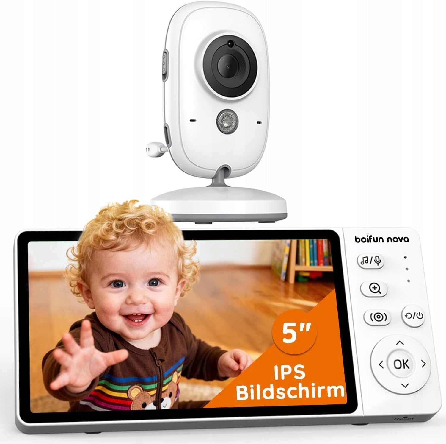 BABY MONITOR ELECTRONIC ROTARY CAMERA FULL HD 5" Without Wi-Fi monitor 1080P