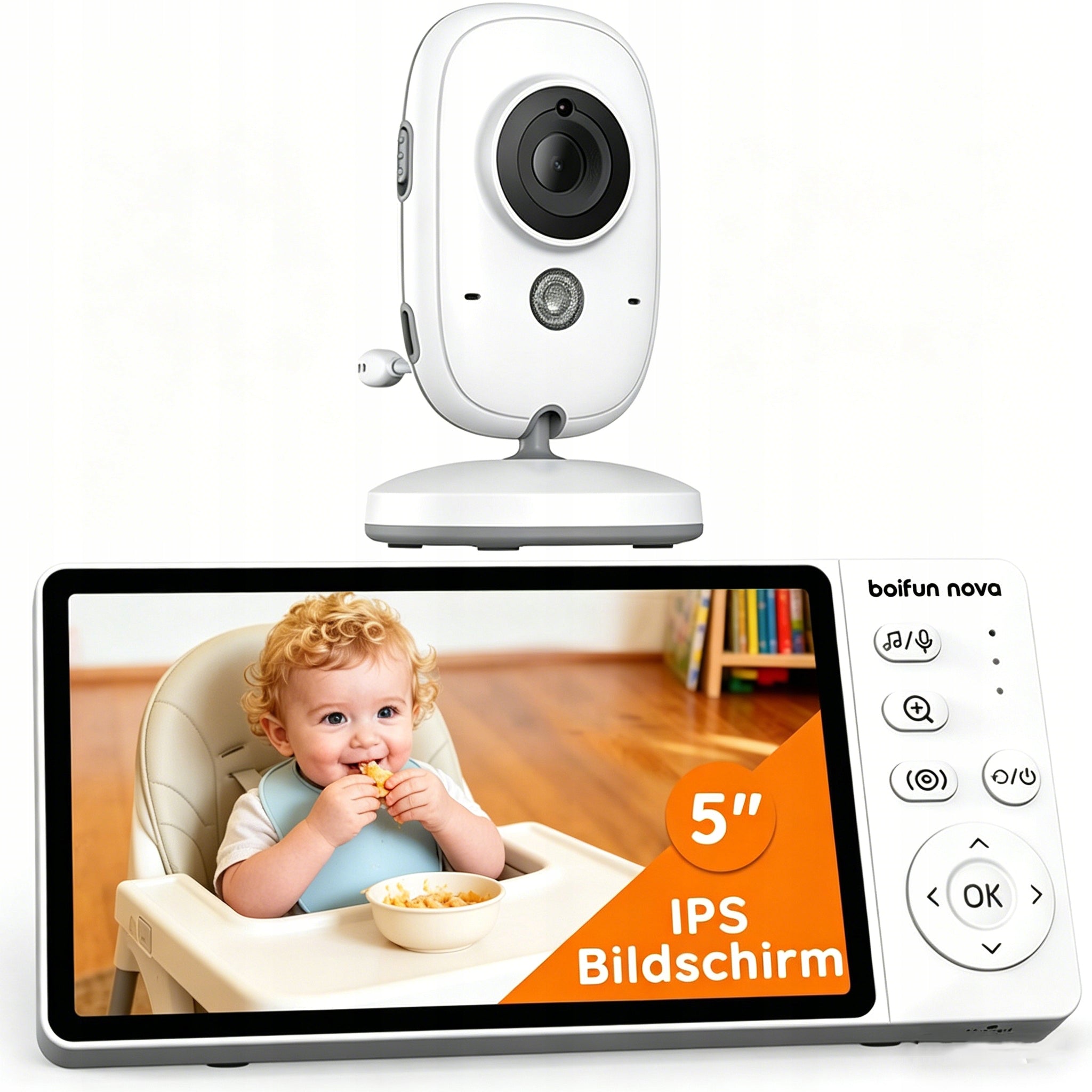 BABY MONITOR ELECTRONIC ROTARY CAMERA HD 5" Baby monitor without Wi-Fi