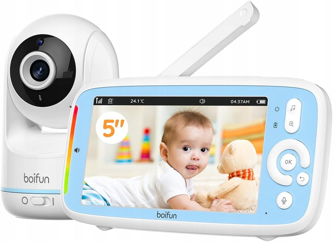 BABY MONITOR ELECTRONIC Video CAMERA ROTATING HD 5" LCD Audio Monitor ,VOX