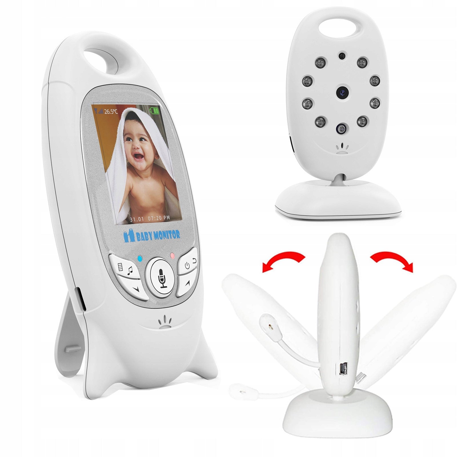 BABY MONITOR LIVE CAMERA NIGHT MODE THERMOMETER 540mAh