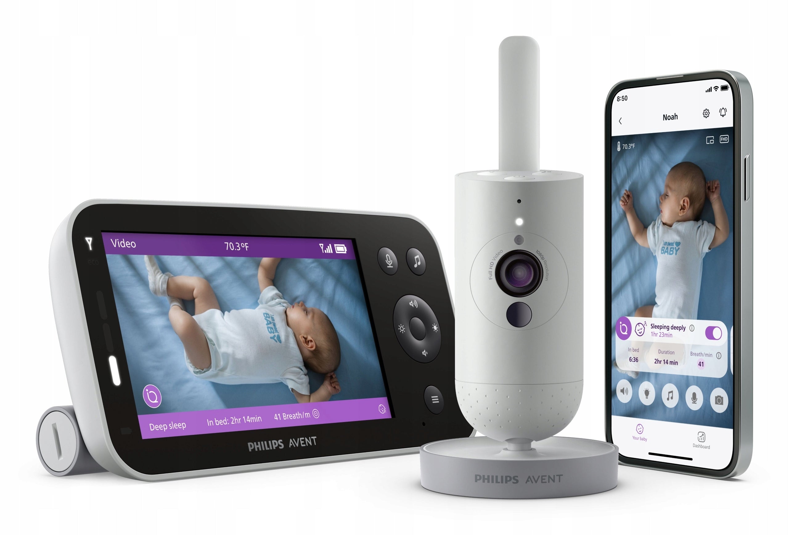 BABY MONITOR PHILIPS AVENT SENSEIQ + BREATH MONITOR SCD973/26 Kind electronic nanny