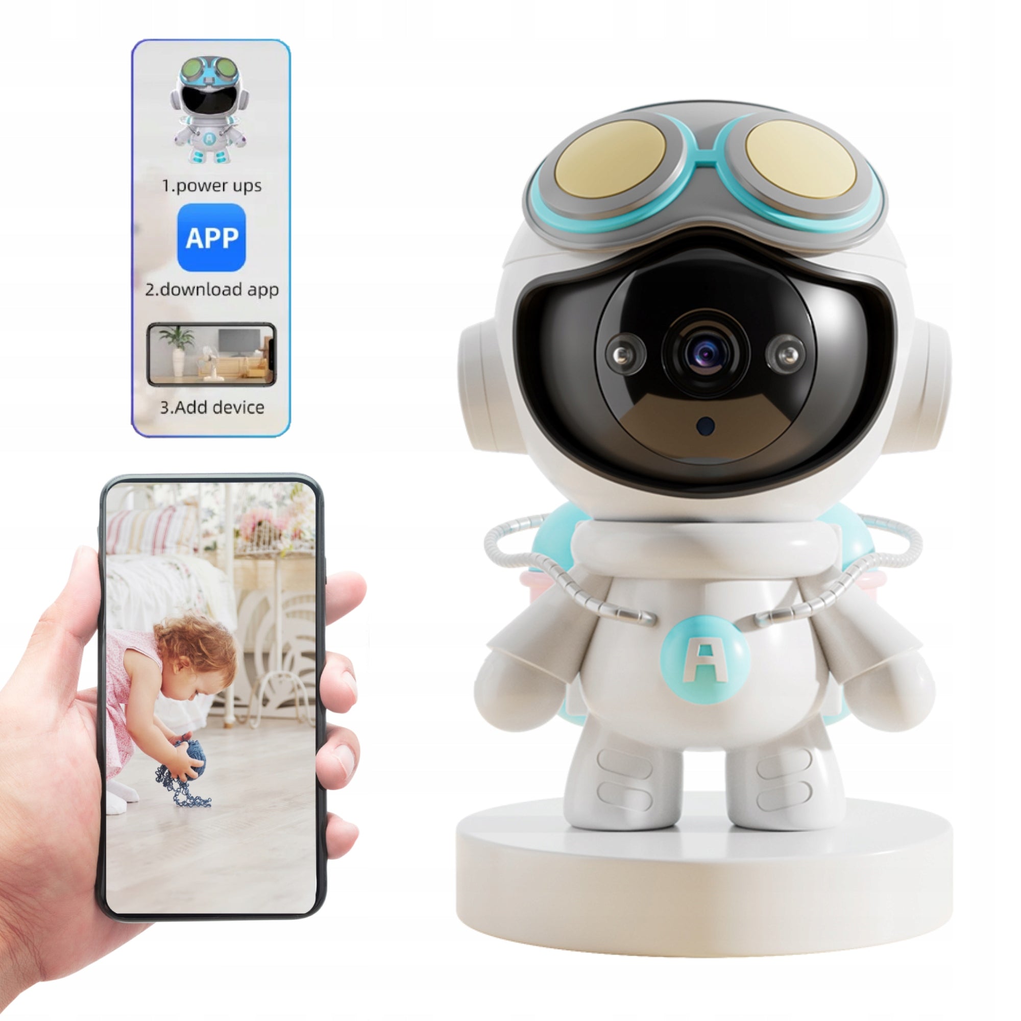 BABY MONITOR ROTARY CAMERA 355 FOR BABY WIFI ANDROID IOS APP