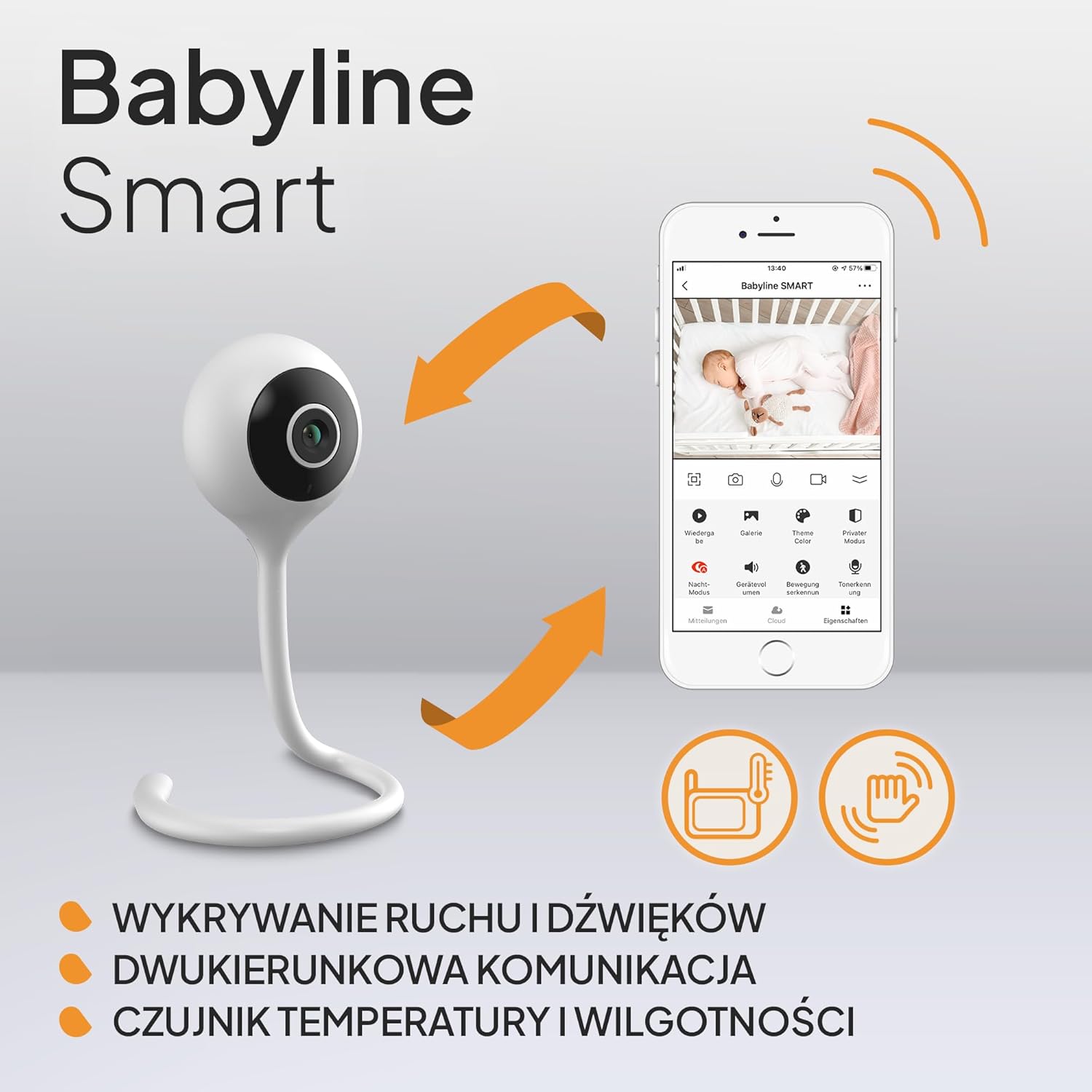BABY MONITOR WI-FI WITH CAMERA AUDIO MOTION DETECTION AND NIGHT MODE Manufacturer code elektroniczna129