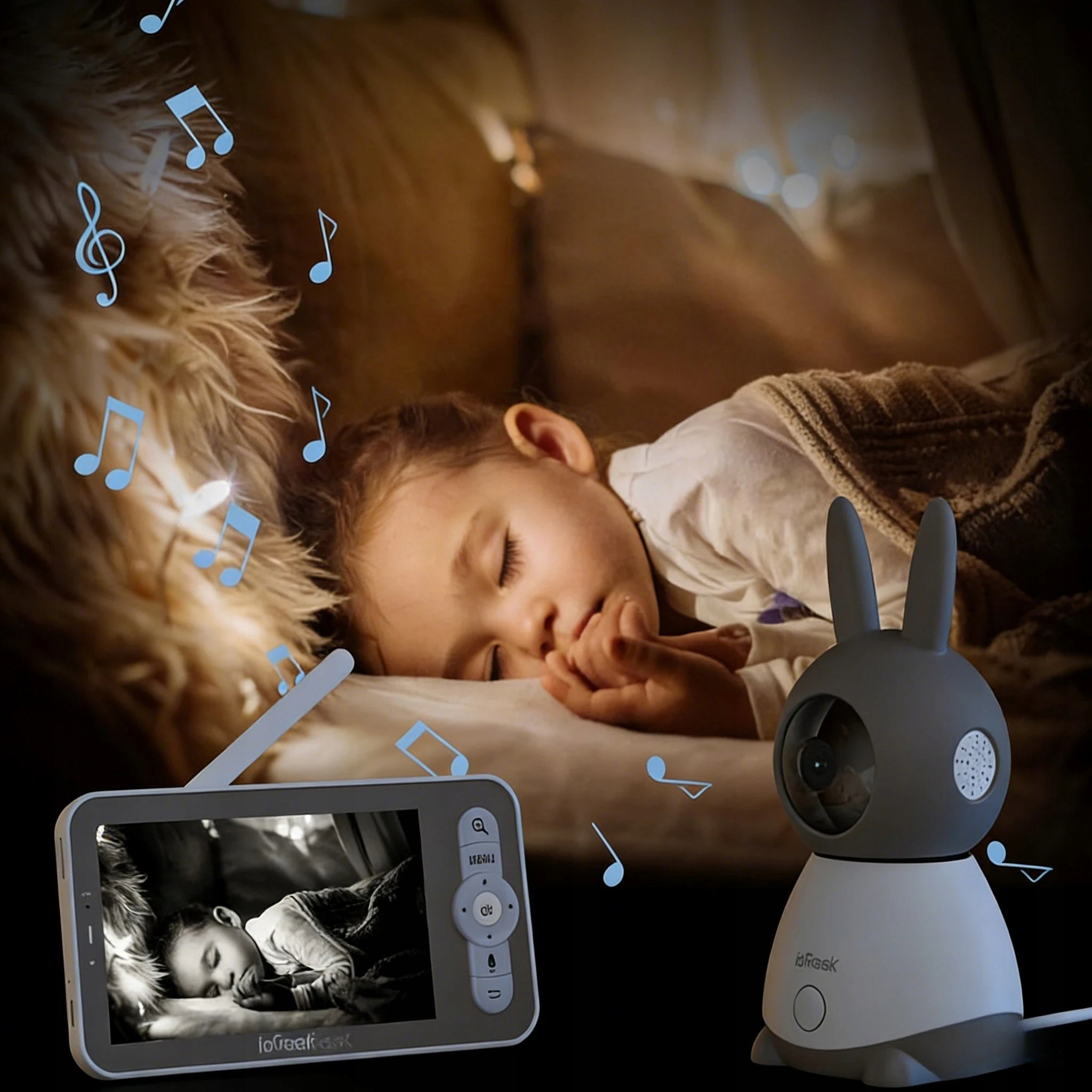 BABY MONITOR WITH 2 CAMERA WIFI ROTATING HD + 5" 4XZOOM LCD MONITOR Medical device no