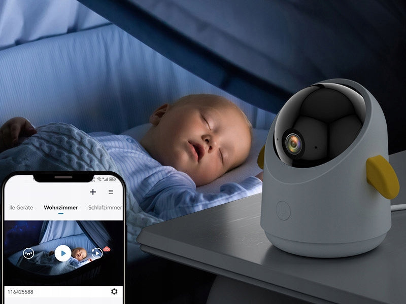 BABY MONITOR WITH 2pcs WIFI ROTATING CAMERA 2K 3MPx 5.0'' LCD 4x ZOOM Packaging status original