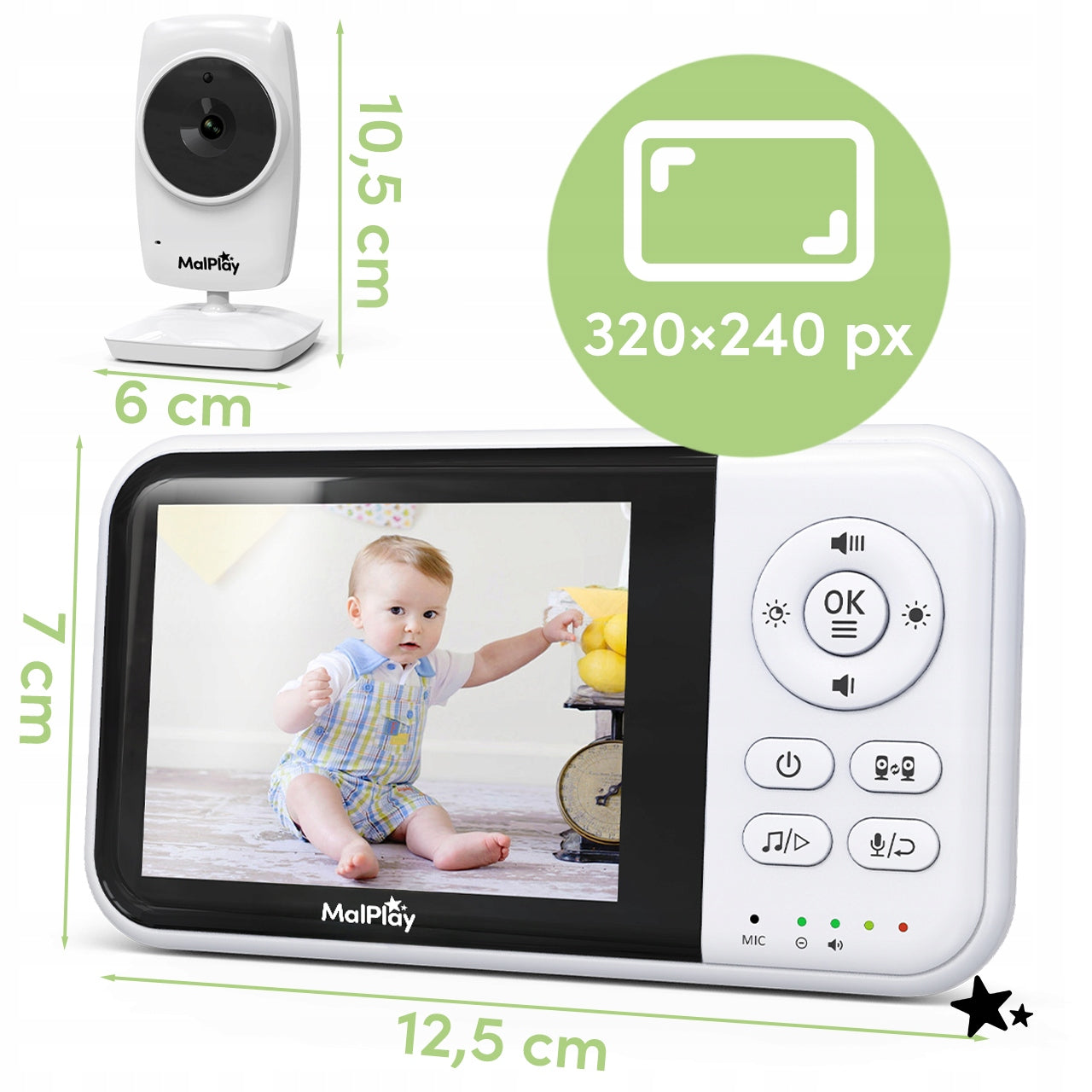 BABY MONITOR WITH CAMERA LIVE MONITOR NIGHT MODE VOX ZOOM LCD 3,2” Packaging status original