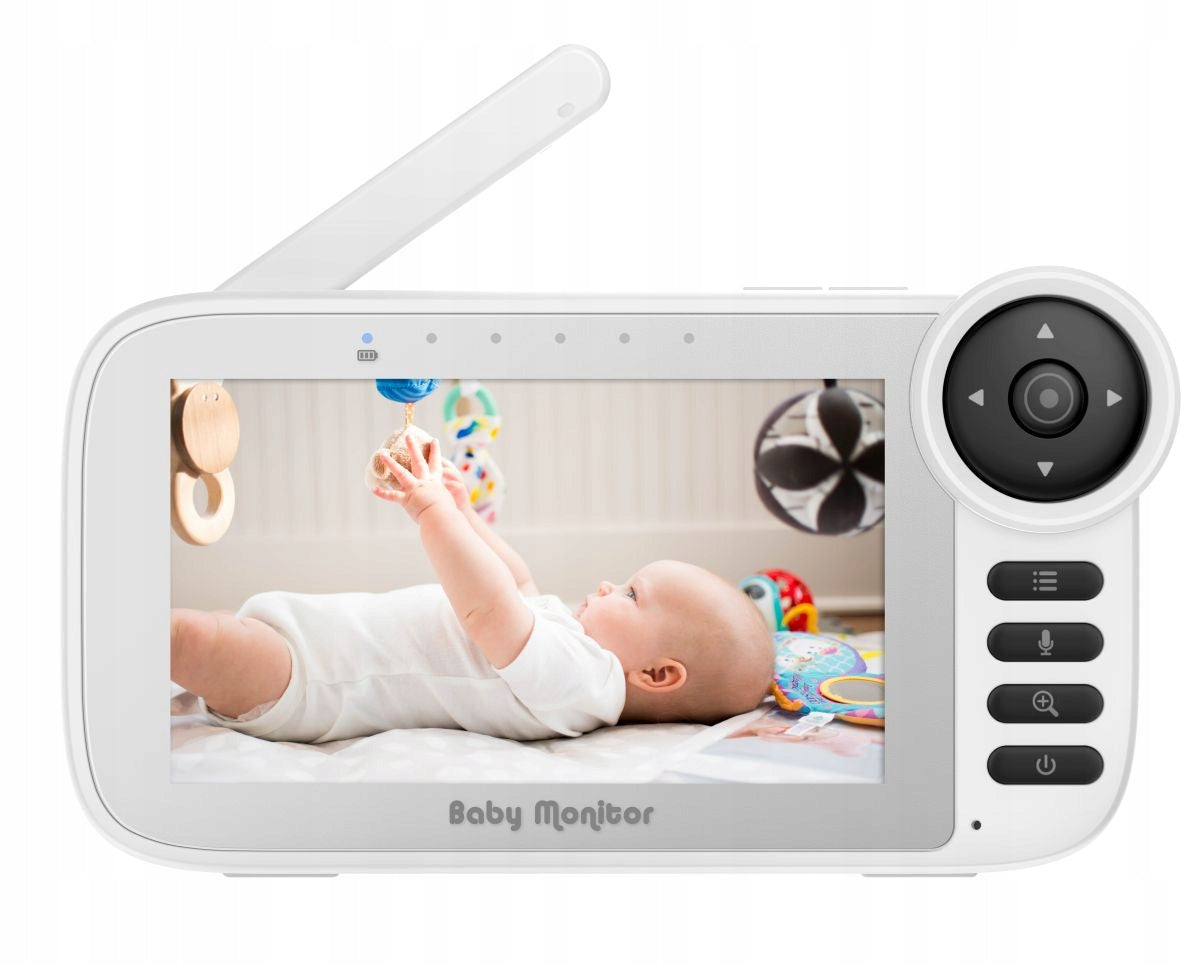 BABY MONITOR WITH FULL HD LCD ROTATING CAMERA 5" ZOOM WIFI 360 DEGREE Color white