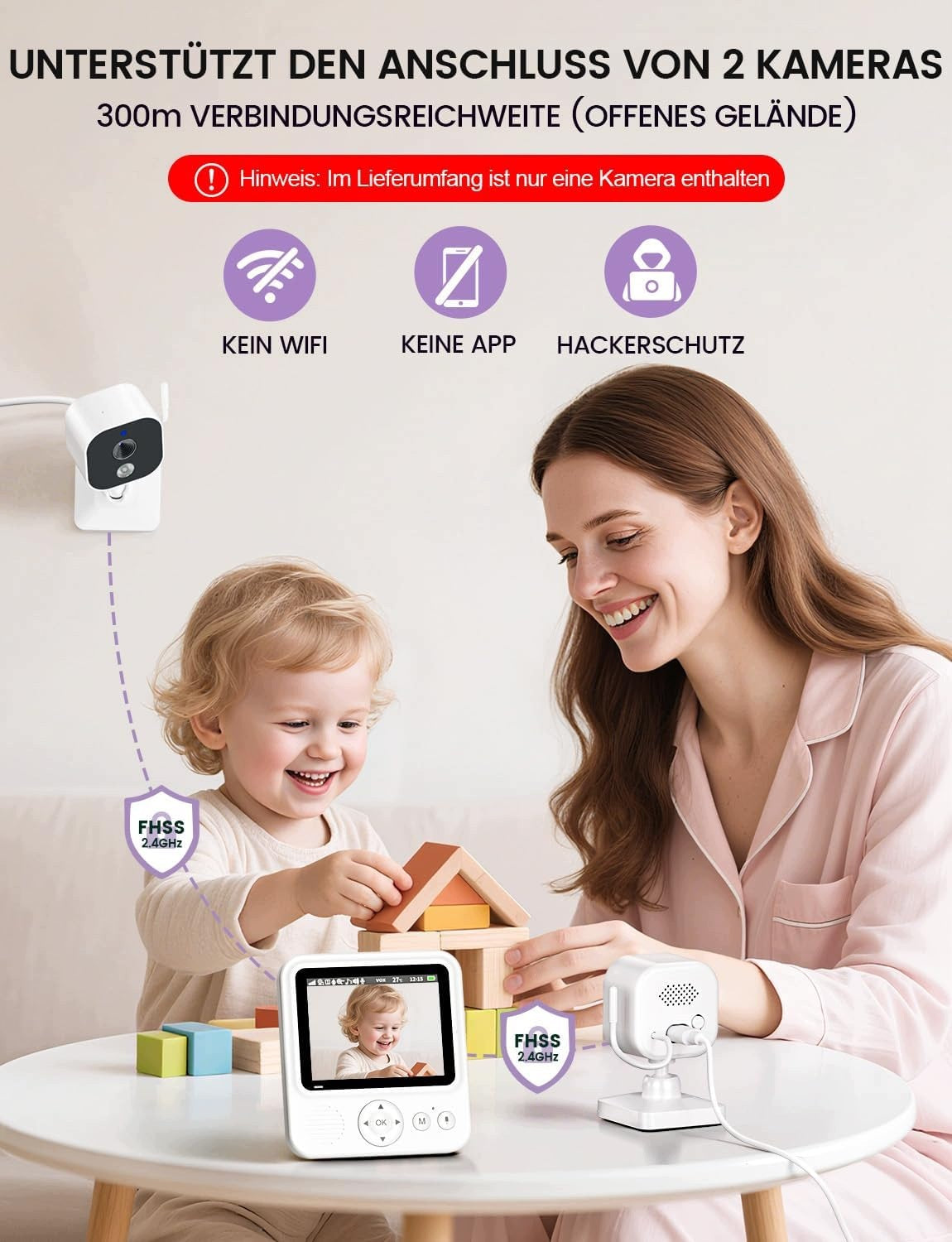 BABY MONITOR WITH HD CAMERA TWO-WAY NIGHT SOUND Kind breathing monitor