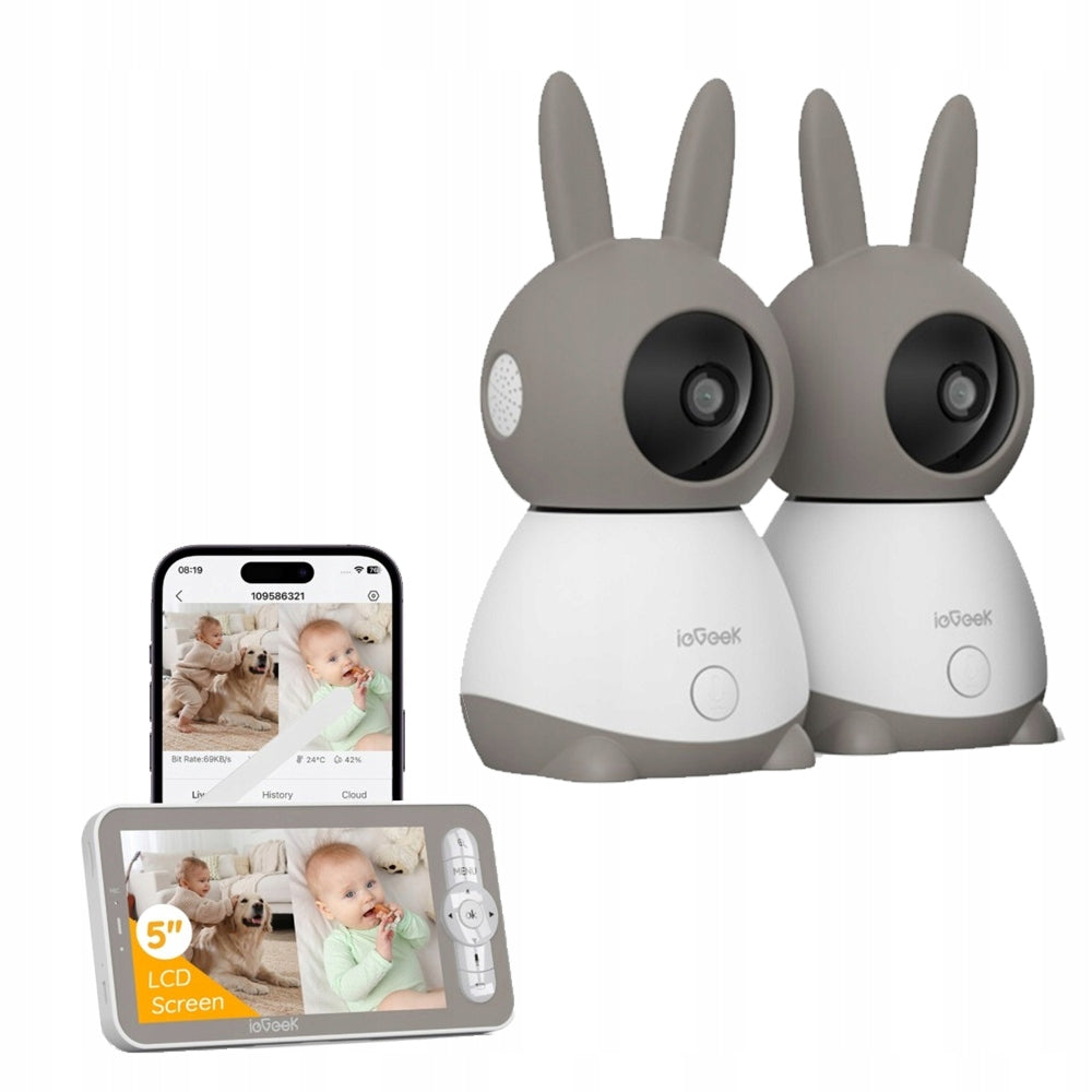 BABY MONITOR WITH LIVE CAMERA NIGHT MODE WIRELESS 2K CAMERAS