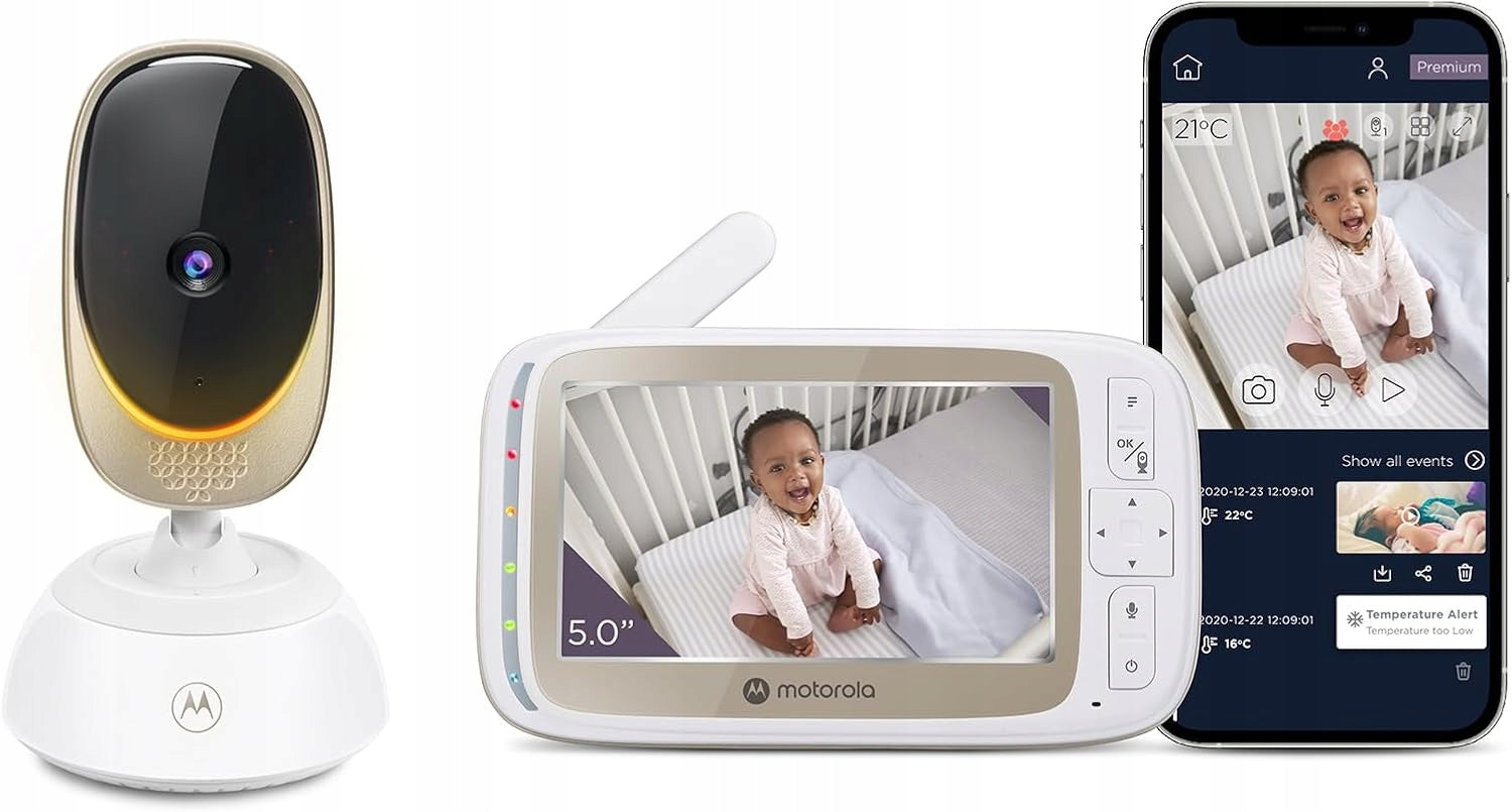 BABY MONITOR WITH WI-FI CAMERA, 5" SCREEN, ROTATION, ZOOM AND AUDIO