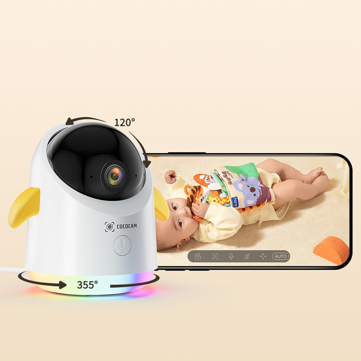 BABY MONITOR WITH WIFI CAMERA 2.4/5G 2K ANALYSIS AI WITH FUNNY LIGHT Manufacturer code CC-BC1