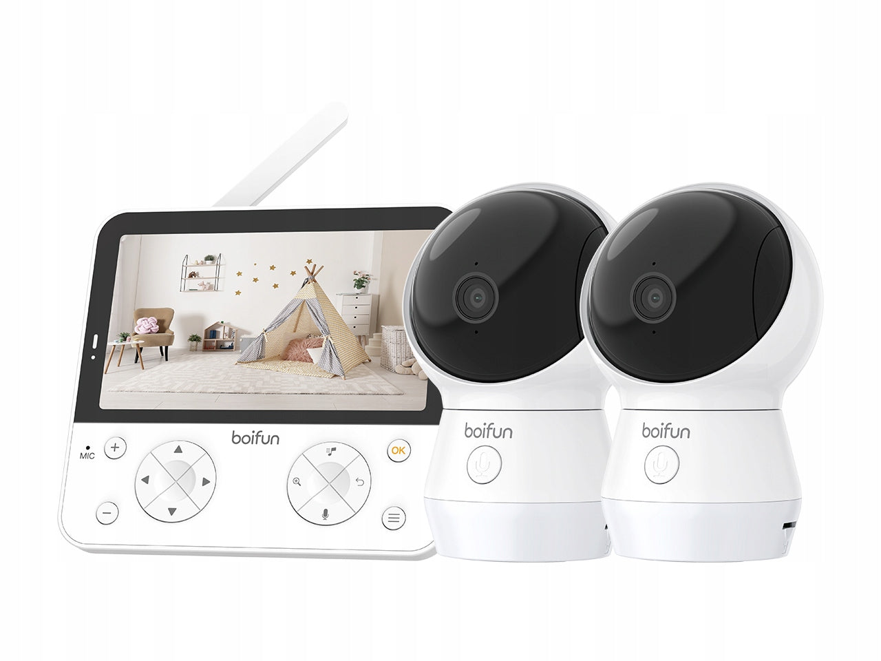 BABY MONITOR WITH WIFI CAMERA 4MP ROTATING LCD and 4000mAh battery Packaging status original