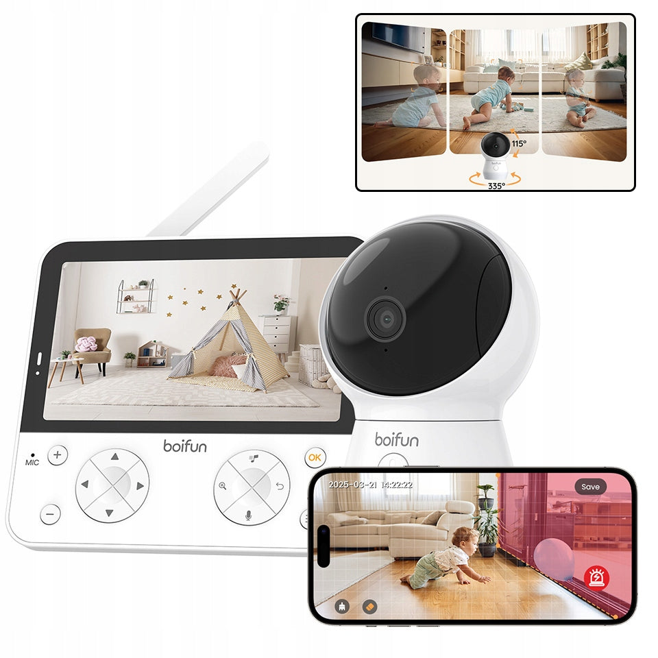 BABY MONITOR WITH WIFI CAMERA 4MP SCREEN 5.5 INCH BOIFUN For Children