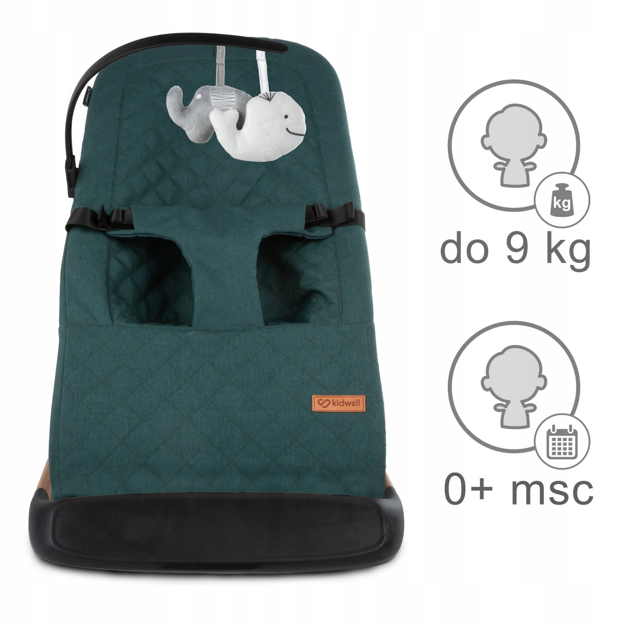 BABY ROCKER LOUNGER 2in1 KIDWELL LARO GREEN/WOODEN FOLDING Manufacturer code LEBULAR01A6