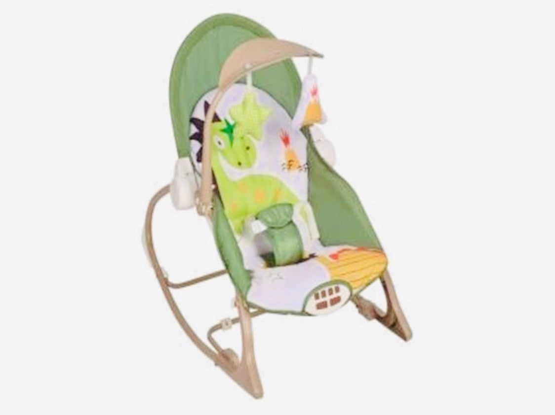 BABY ROCKER LOUNGER CRADLE VIBRATION GREEN DINOSAUR Packaging status original
