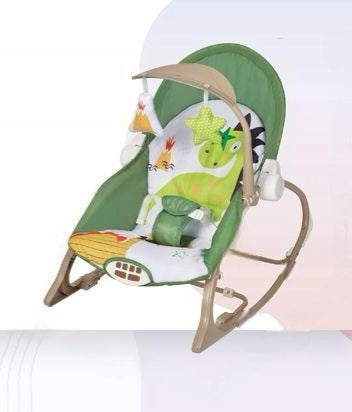 BABY ROCKER LOUNGER CRADLE VIBRATION GREEN DINOSAUR