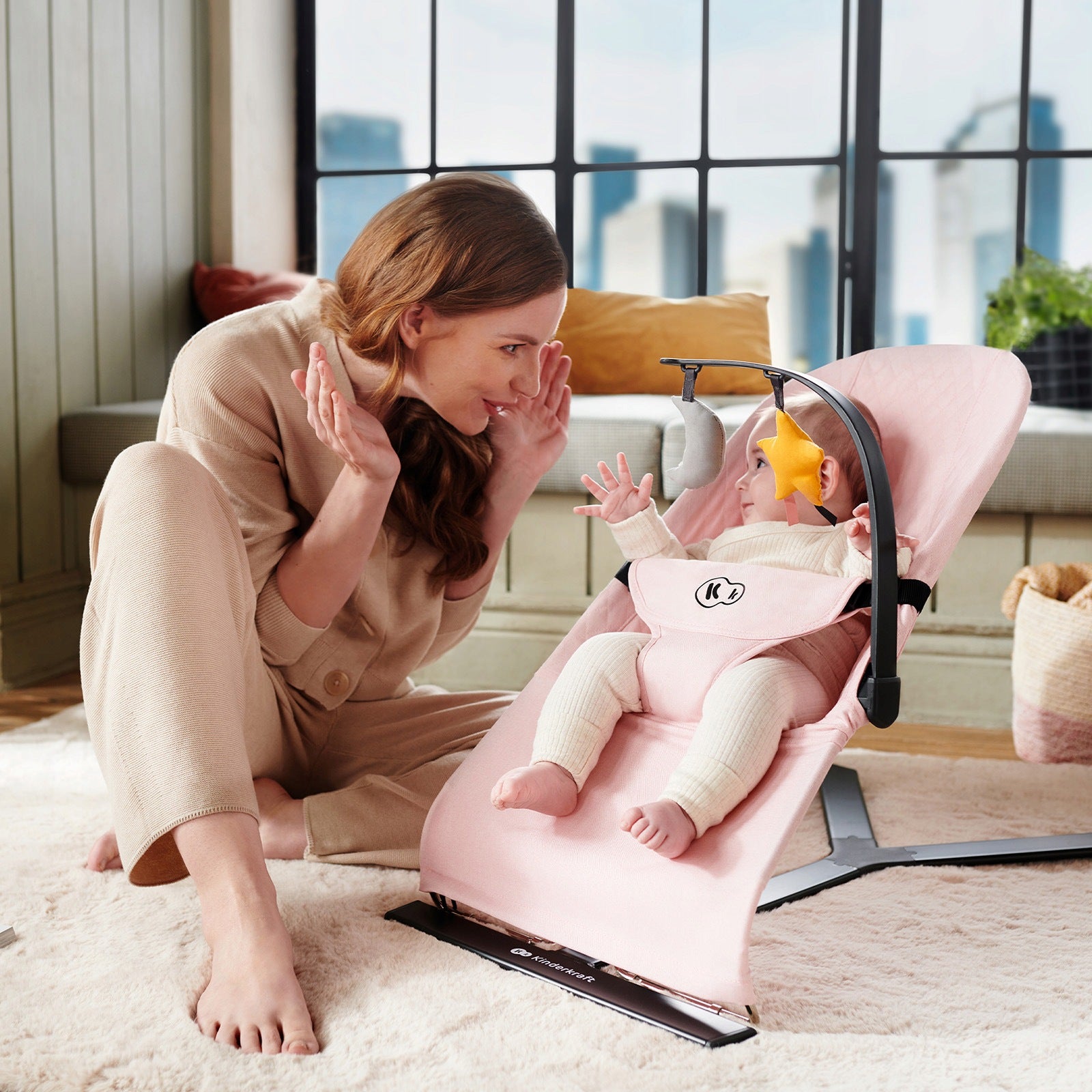 BABY ROCKER LOUNGER UP TO 9 KG KINDERKRAFT MIMI WITH TOYS Kind bouncer