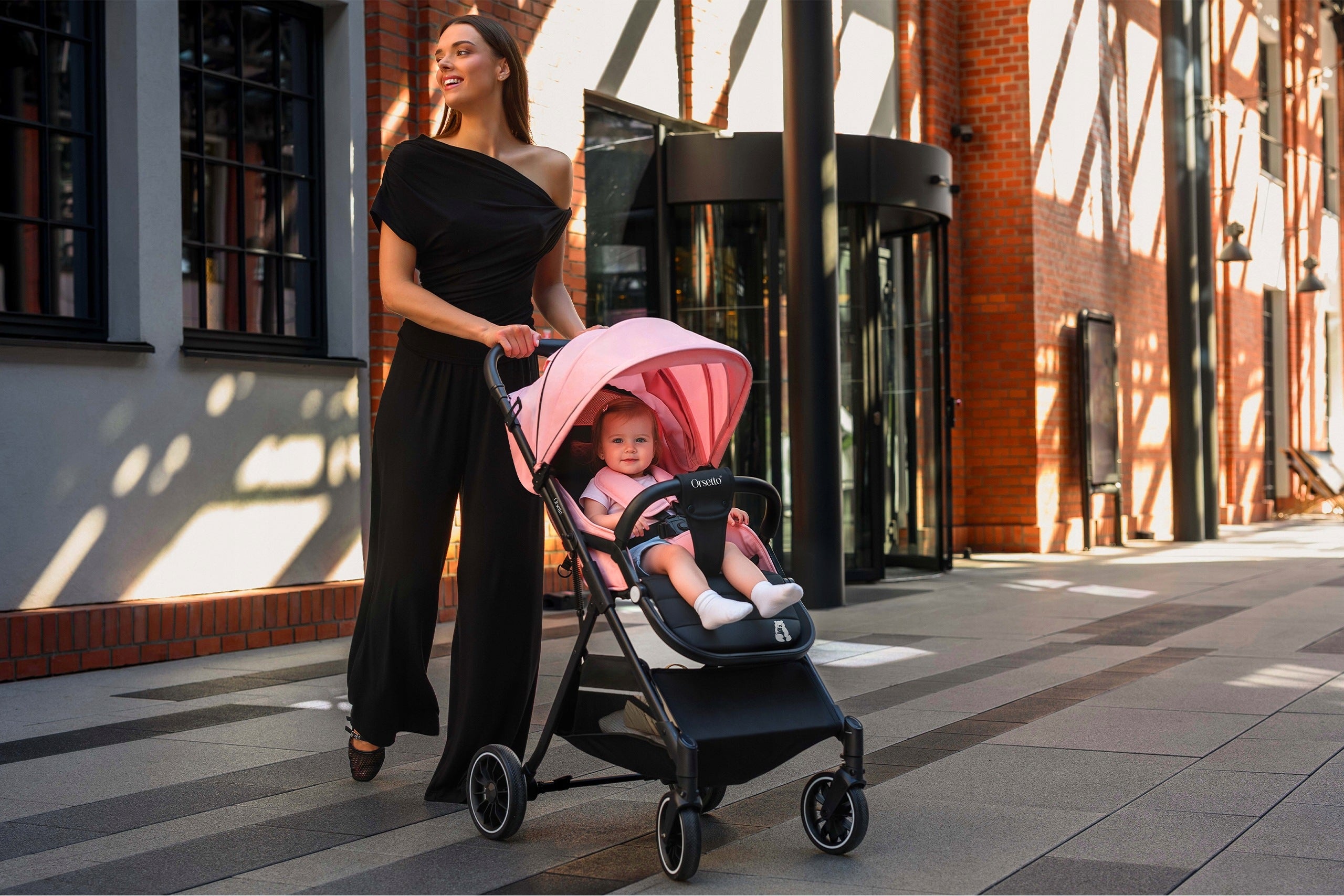BABY STROLLER AURORA STROLLER UP TO 22 kg FOLDING LARGE LIGHTWEIGHT AUTOMATIC Brand Orsetto