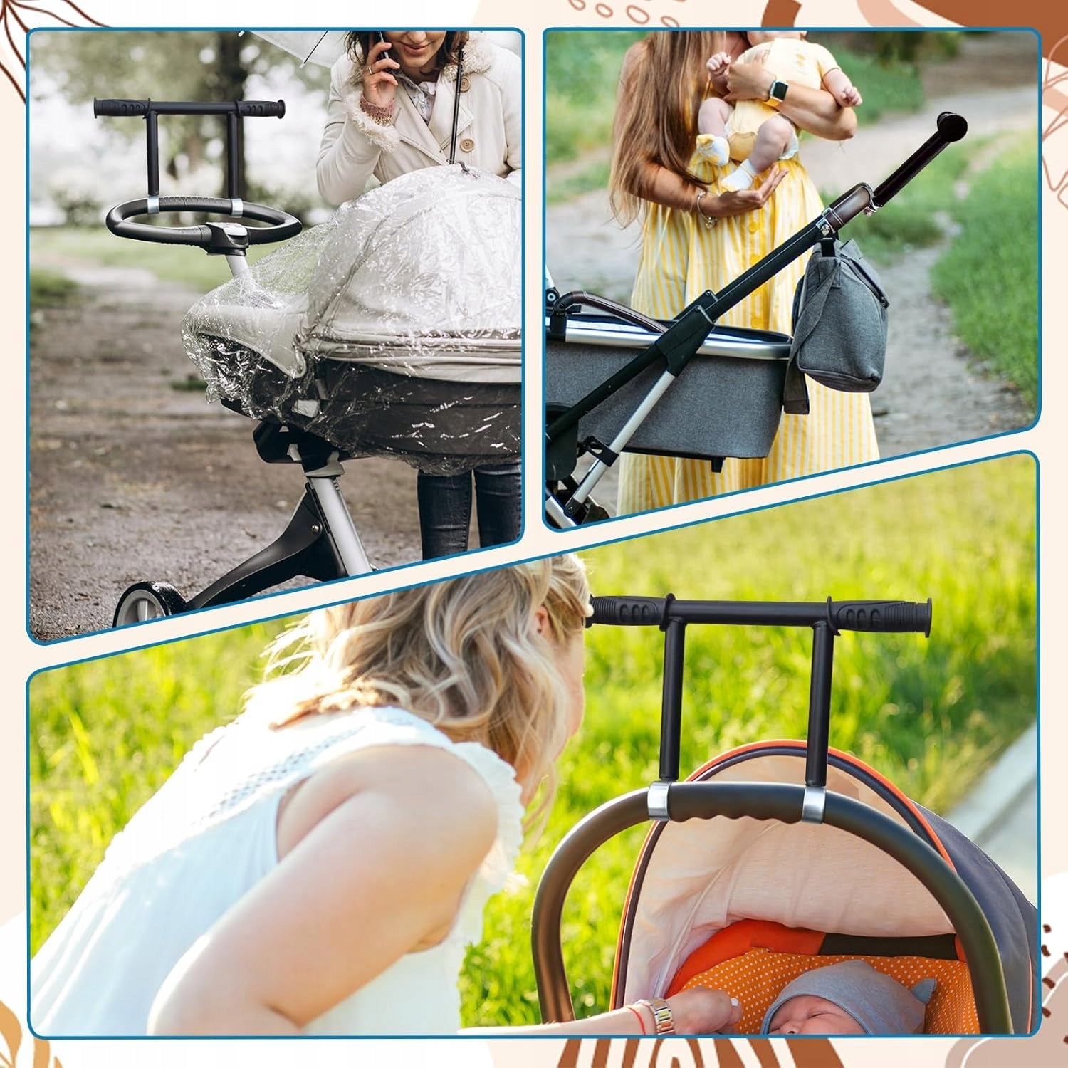 BABY STROLLER HANDLE EXTENSION, STROLLER BAR EXTENSION Number of items in the set 1