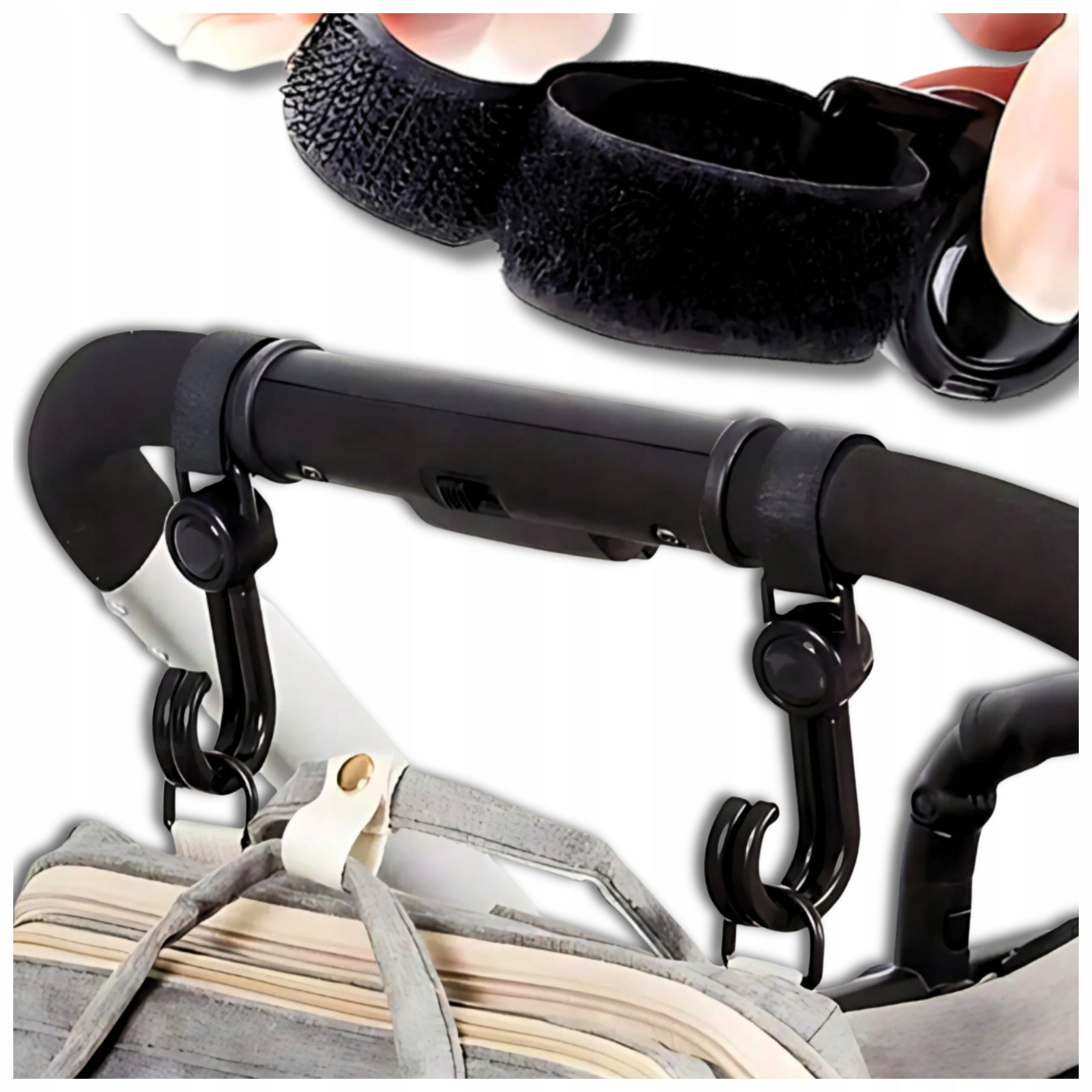 BABY STROLLER HOLDER BAGS SWIVEL HOOK ATTACHMENT 360 DEGREE