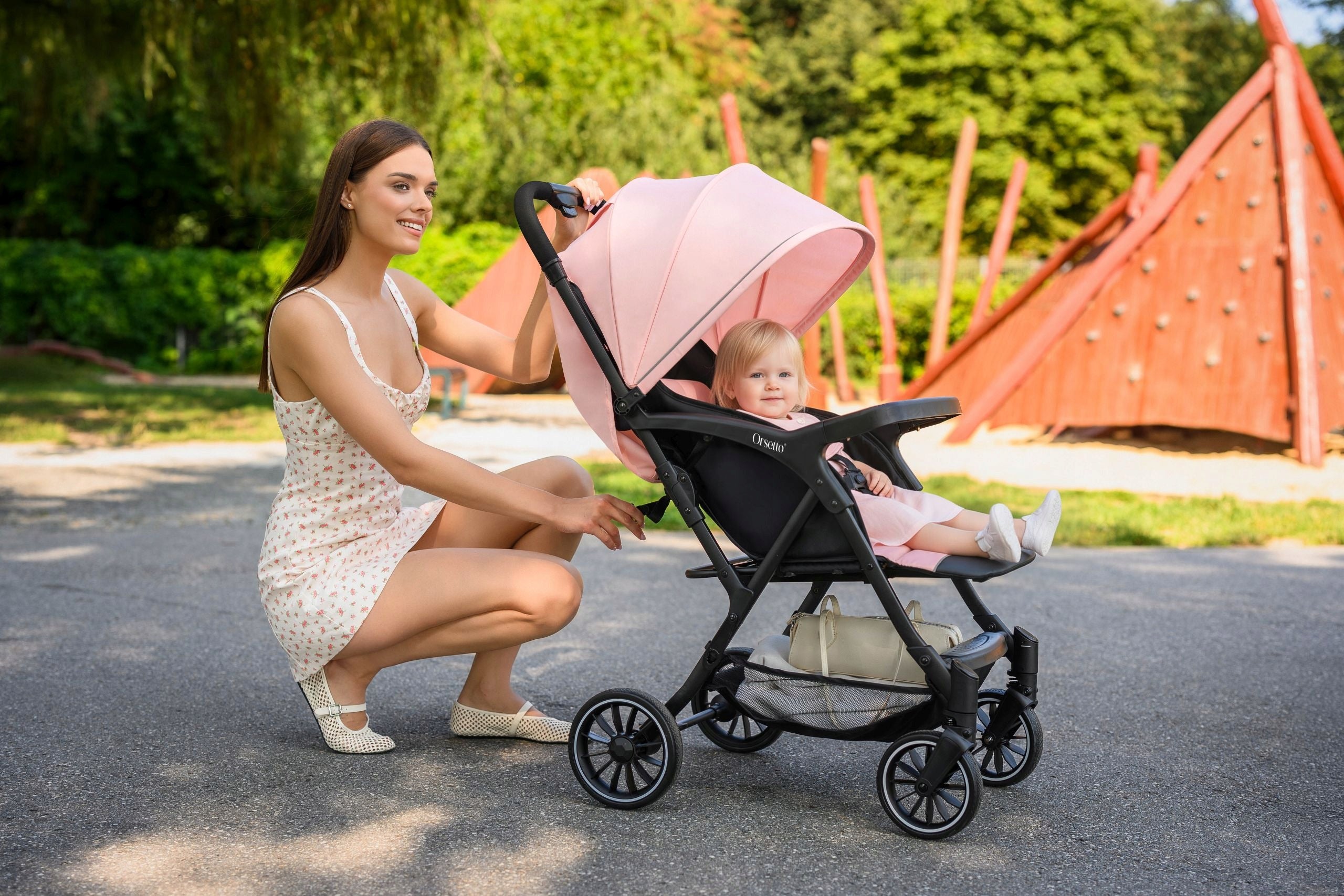 BABY STROLLER LUNA STROLLER UP TO 22 kg FOLDING AUTOMATIC RETRACTABLE HANDLE Brand Orsetto
