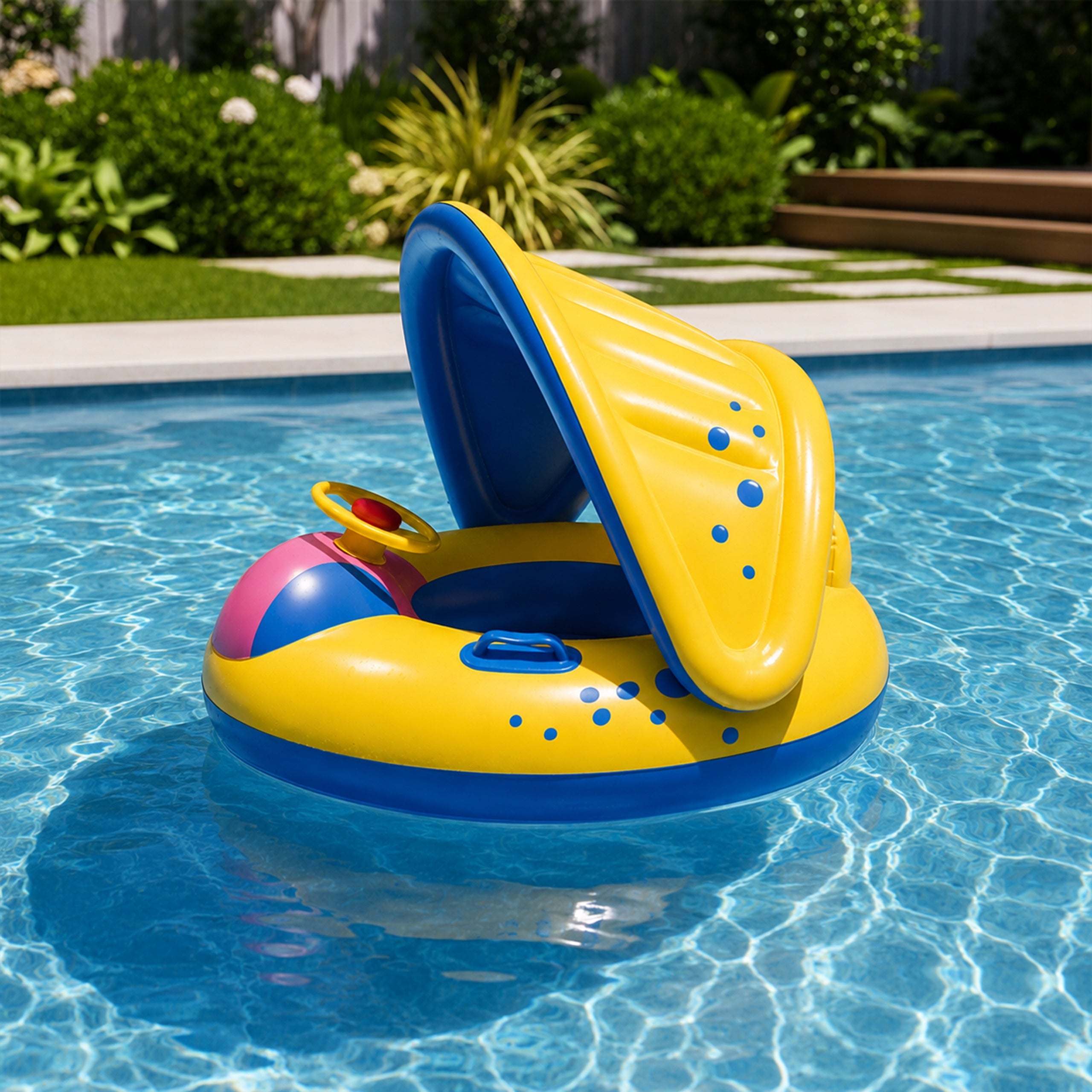 BABY SWIMMING WHEEL CHILDREN WITH STEERING WHEEL INFLATABLE PONTOON Brand no brand