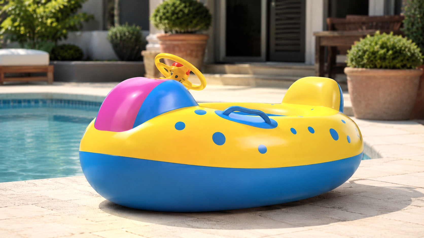 BABY SWIMMING WHEEL CHILDREN WITH STEERING WHEEL INFLATABLE PONTOON Brand no brand