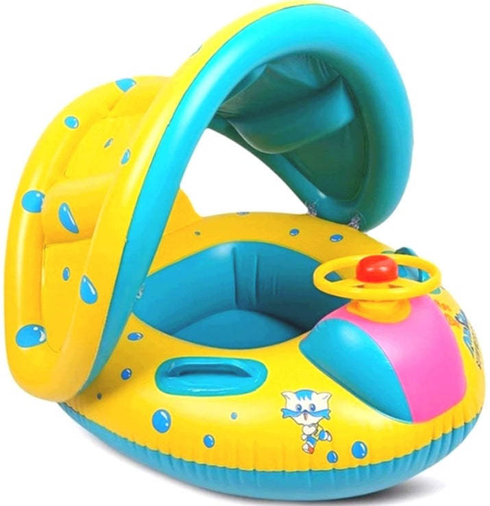 BABY SWIMMING WHEEL KIDS WITH CANOPY STEERING WHEEL INFLATABLE PONTOON Manufacturer code KOŁO DMUCHANE Z DASZKIEM DLA NIEMOWLĄT DZIECI