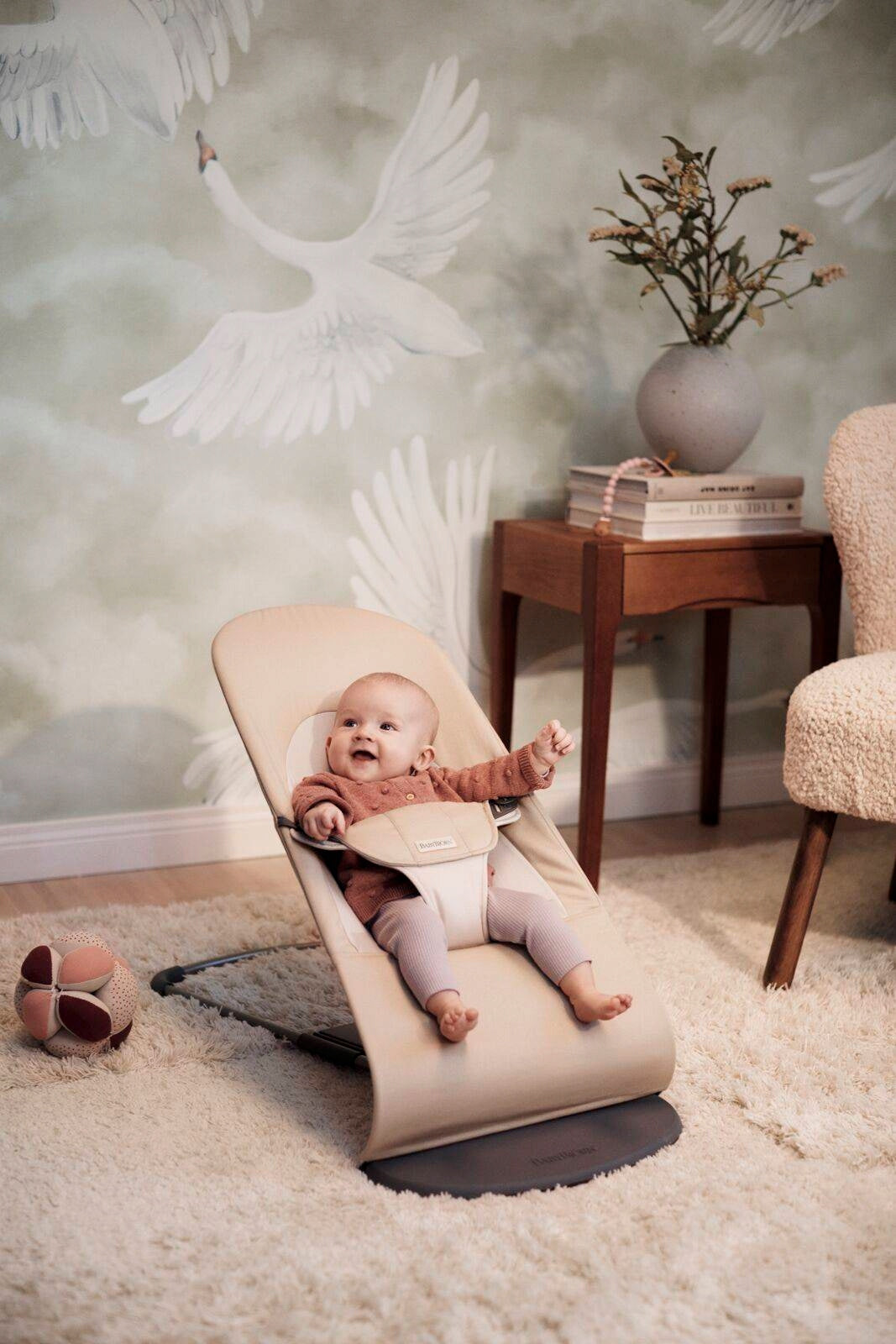 BABYBJORN - BALANCE SOFT WOVEN lounger - Khaki / Beige Brand BabyBjörn